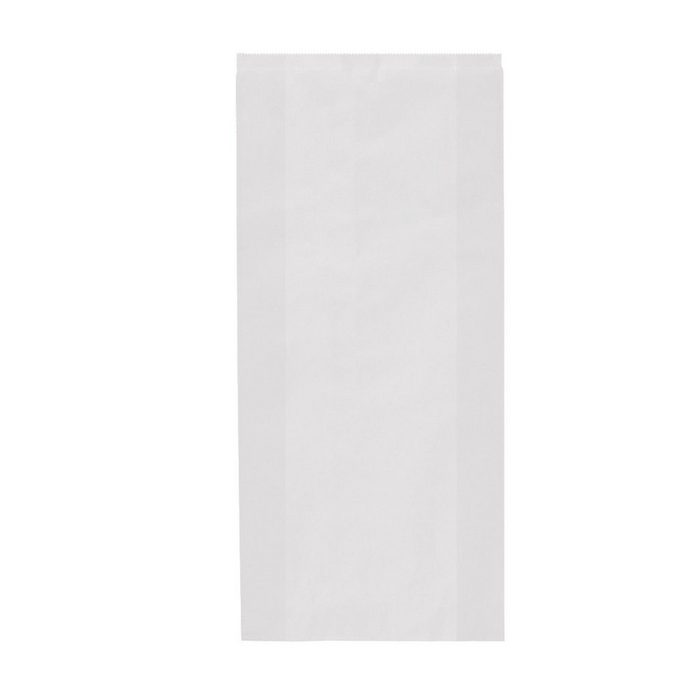 wisefood Einkaufsbeutel Papier Bäckertüte - weiß 20 x 7 x 42 cm