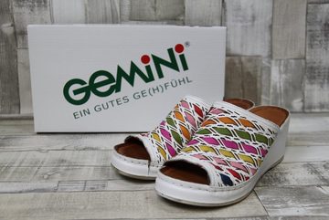 Gemini Gemini Damen Keilpantolette weiß/ bunt gemustert 40 Pantolette