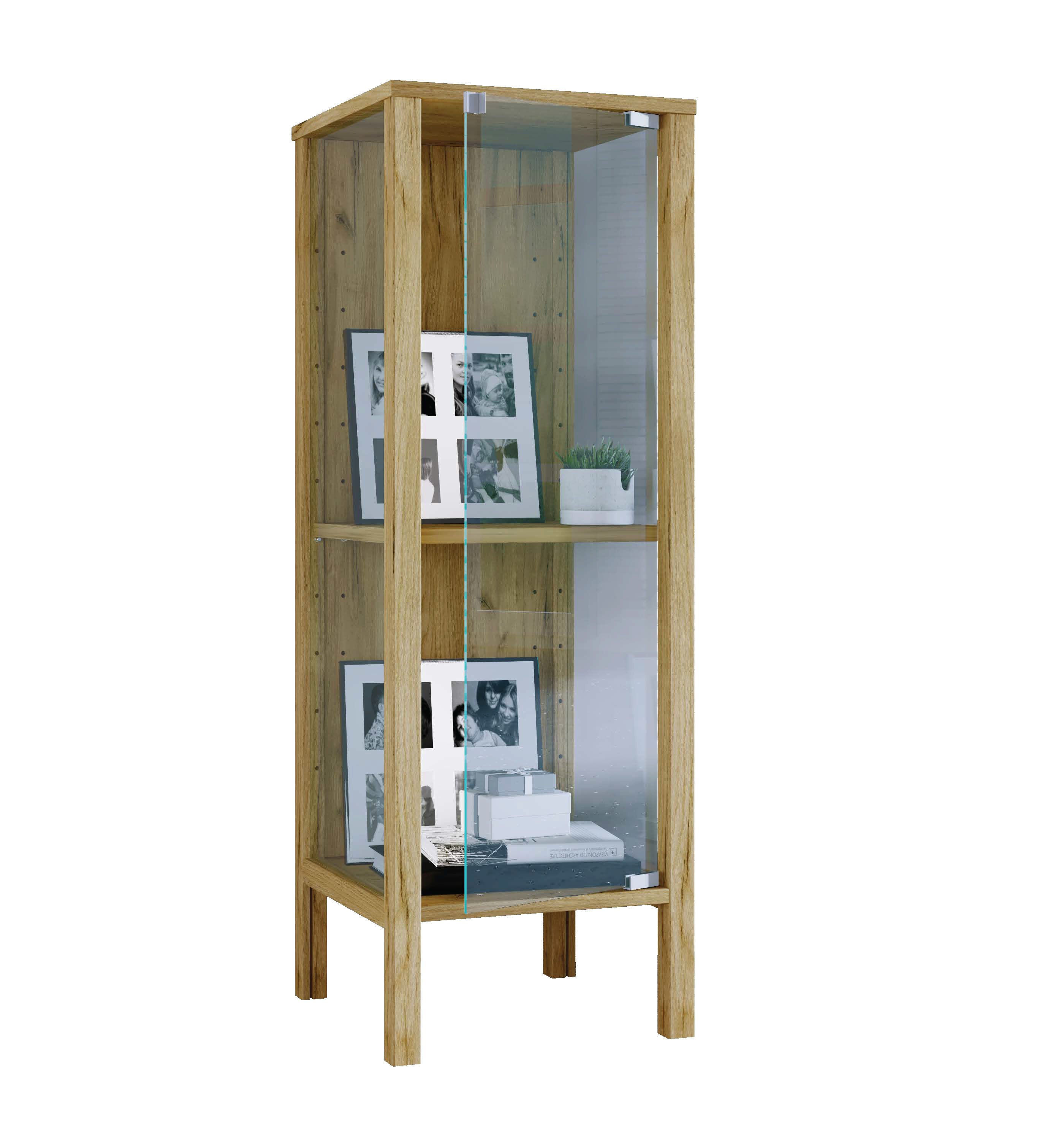 VCM Standvitrine Glasvitrine Jensol S mit ESG Glas Regal stehend