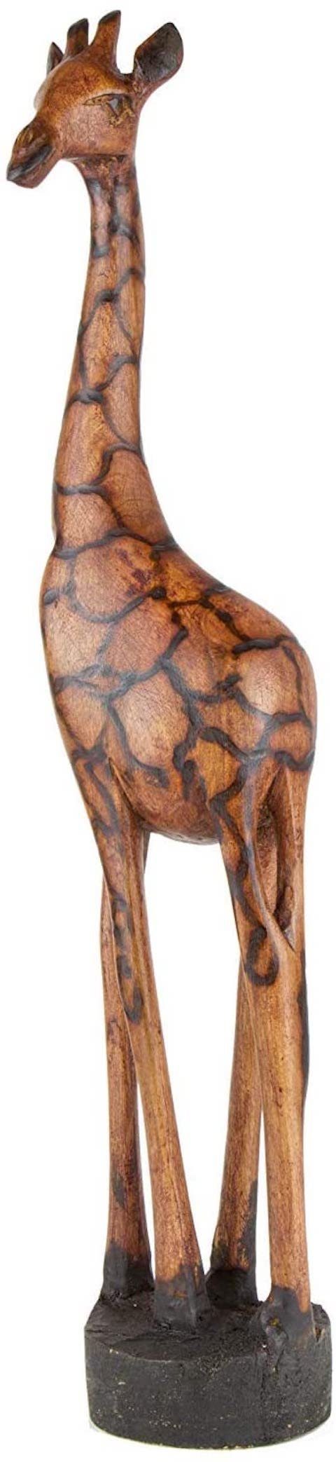 Afrika-Deko Afrikafigur Holzgiraffe Samia Authentische Afrika Deko Einzigartige Holzfigur, Handarbeit aus SIMBABWE sehr hochwertige Holz Giraffe