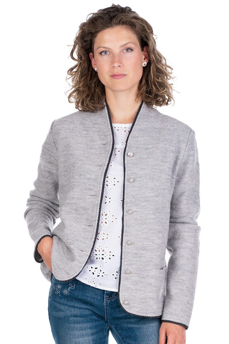Hammerschmid Trachtenjanker Walkjacke Damen - VELDEN - grau
