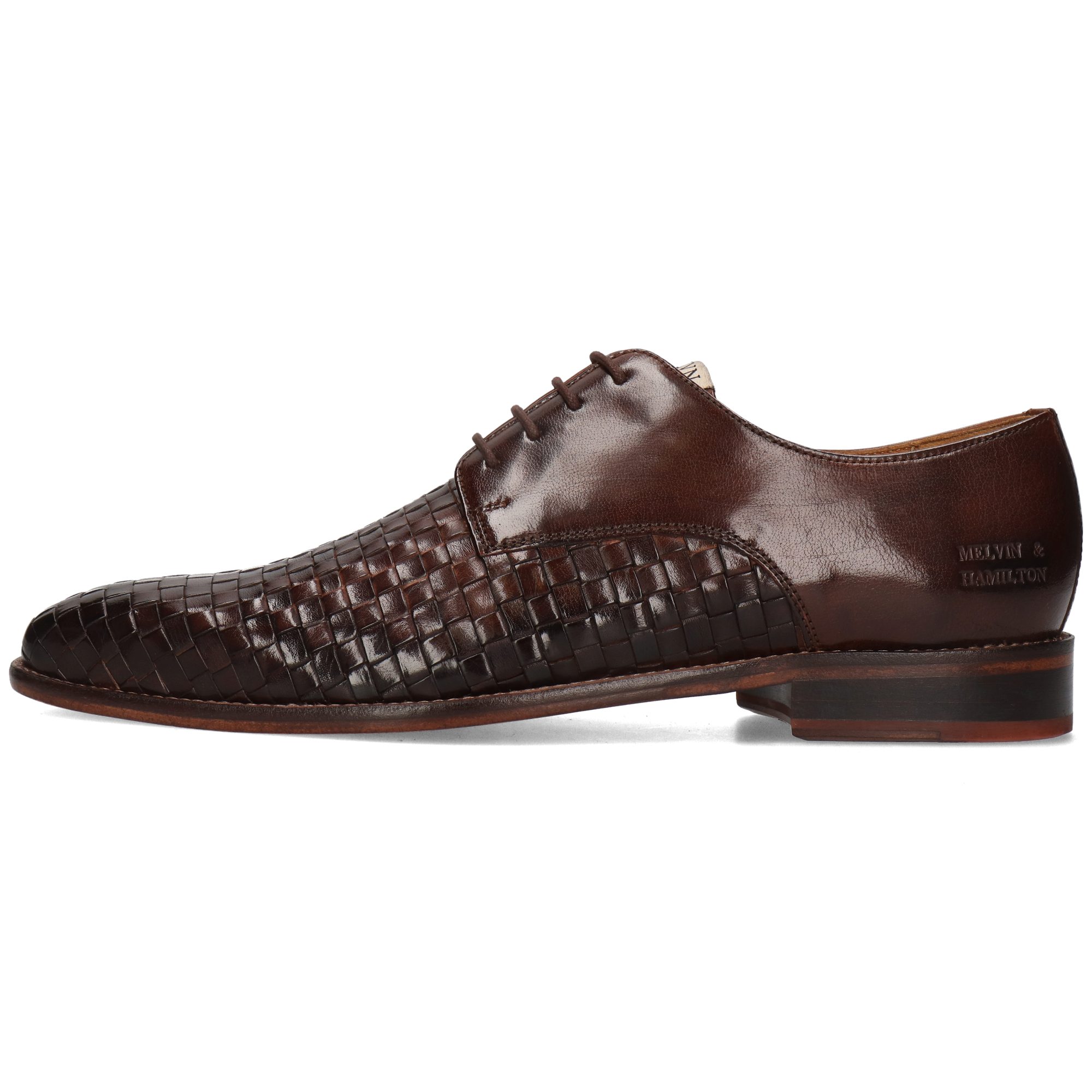 Melvin & Hamilton Dylan 5 Leder-Derby Schuhe für Herren Schnürschuh Flache Absätze, Echtes Leder, Vegetabile Gerbung, Von Hand geflochten