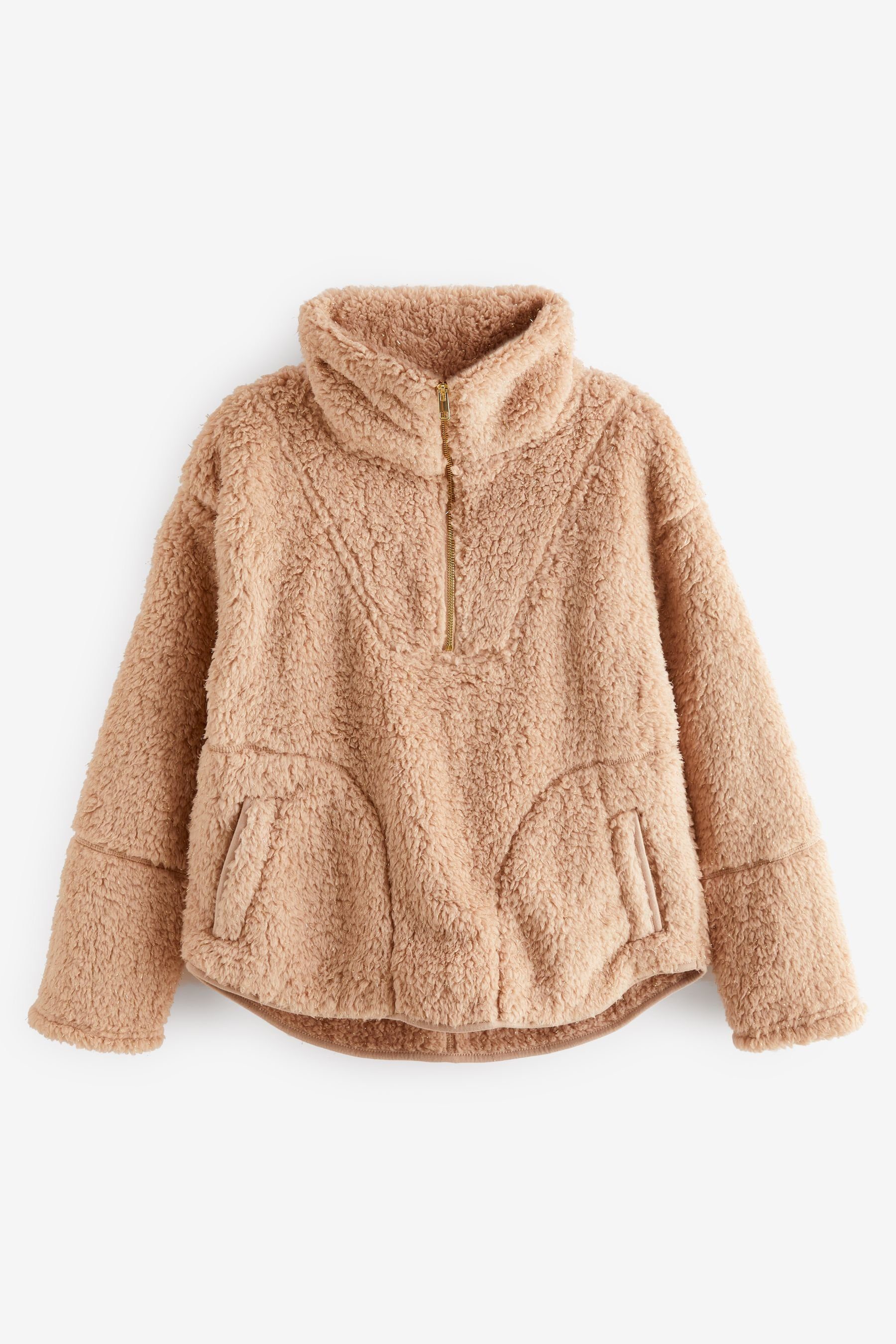 Petite Next mit Neutral Borg-Oberteil Fleecepullover halbem (1-tlg) Reißverschluss,