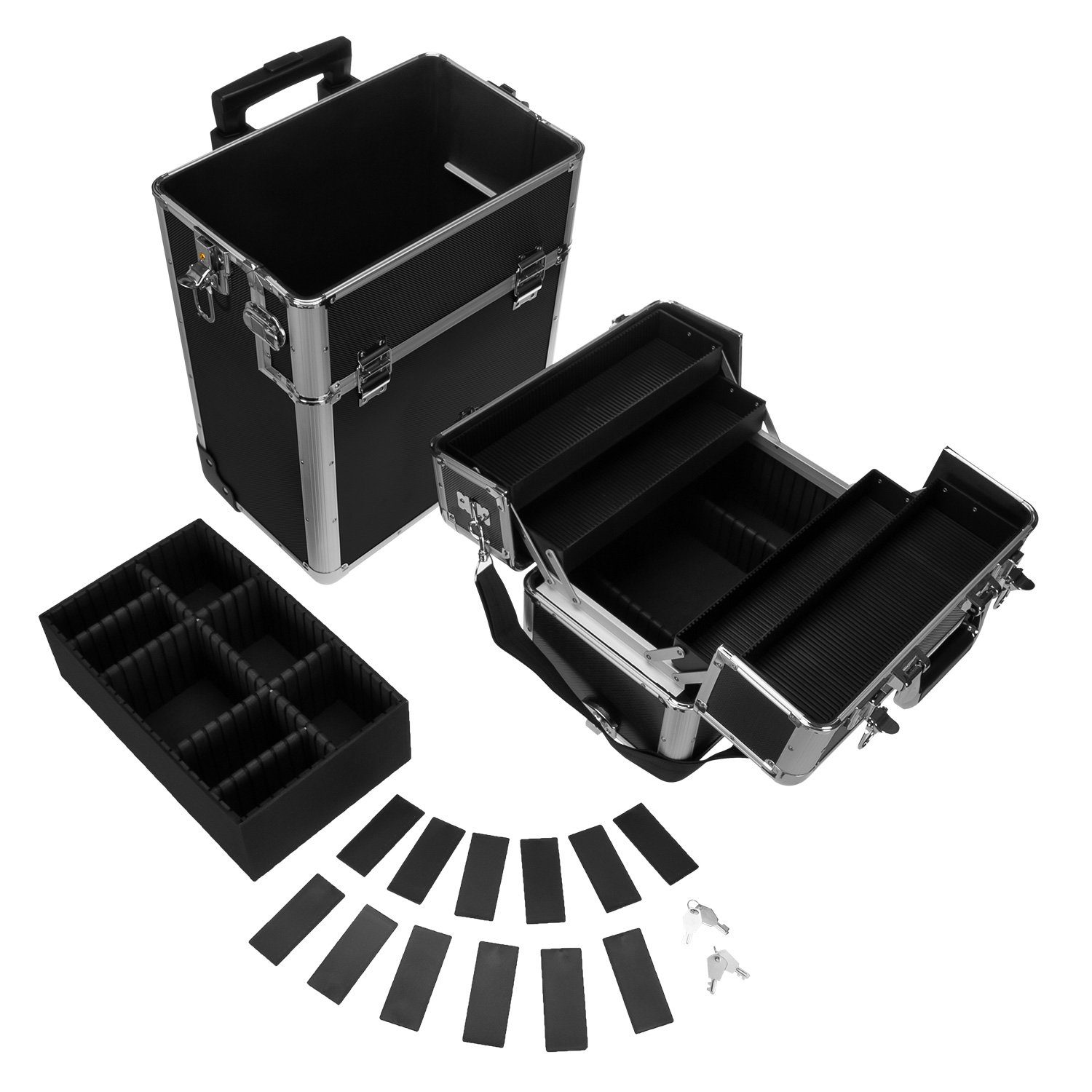 anndora Trolley Aluminium Reisekoffer 60 L Koffer Beautycase, verstellbarer Tragegurt - Teleskopgriff bis auf 105 cm ausziehbar