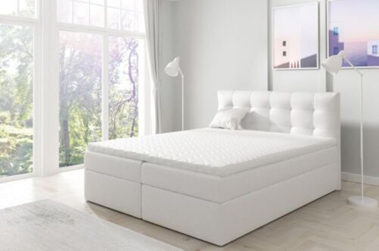 JVmoebel Bett, Bett mit Bettkasten Ehebett Boxspringbett Doppelbett Betten Weiß