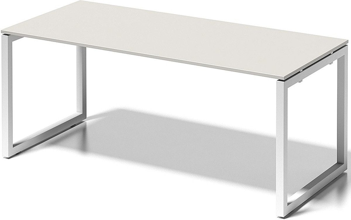 Bisley Schreibtisch Schreibtisch Cito BxTxH 180x80x74cm grauweiß Gestell verkehrsweiß