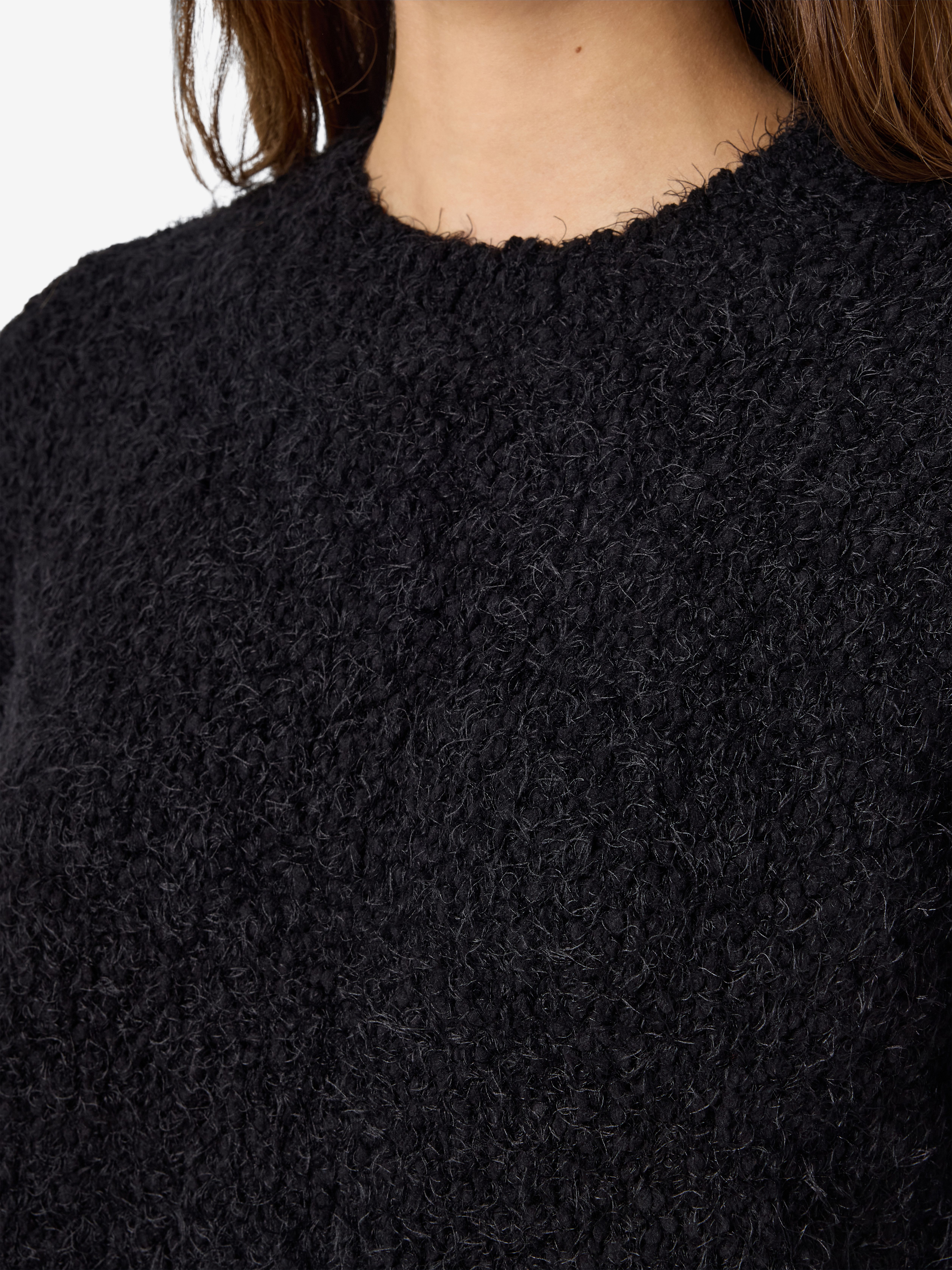 Noisy may Rundhalspullover NMSASSY L/S O-NECK KNIT NOOS Materialmix, relaxed fit
