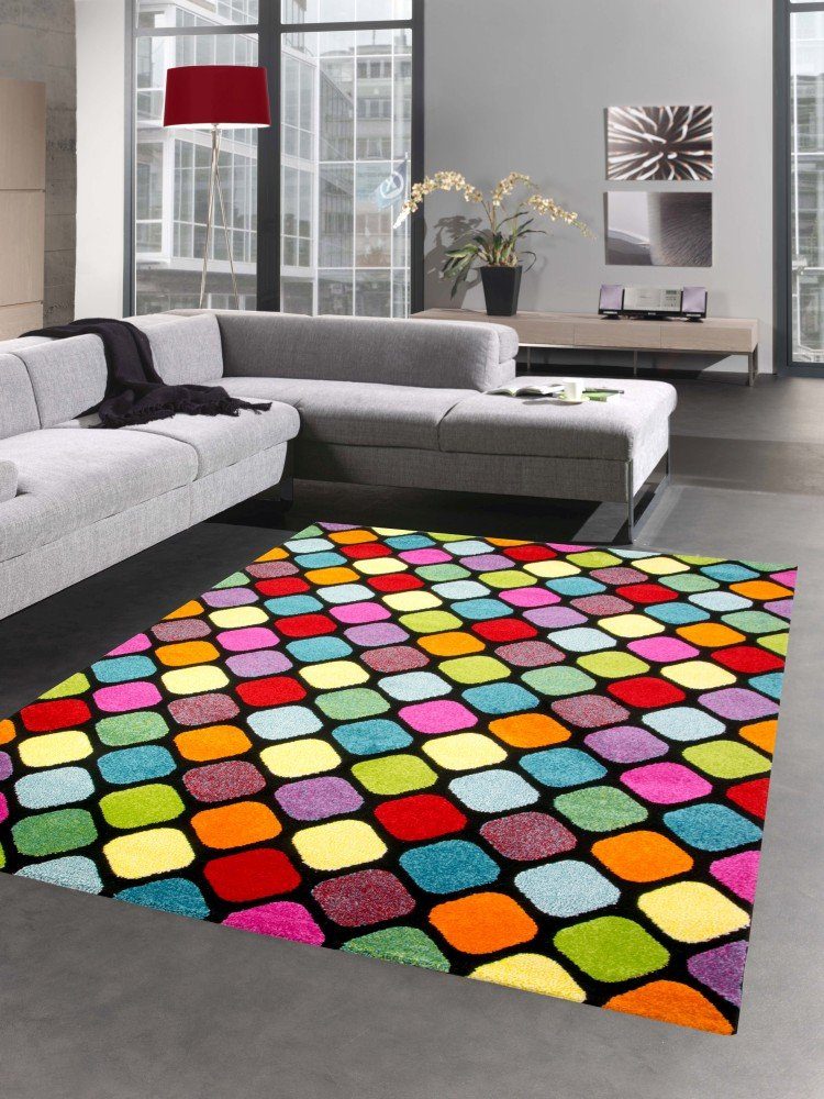 Teppich mm Design Höhe: Teppich Carpetia, Wohnzimmer Teppich rechteckig, bunt 13 gemustert,