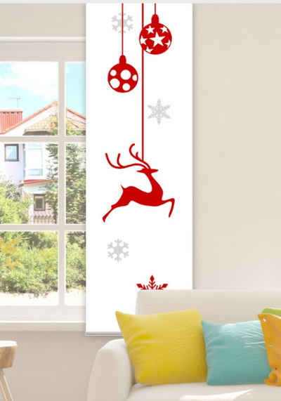 Schiebegardine Jul red 1 - Flächenvorhang kurze Fenster HxB 180x60 cm- B-line, gardinen-for-life