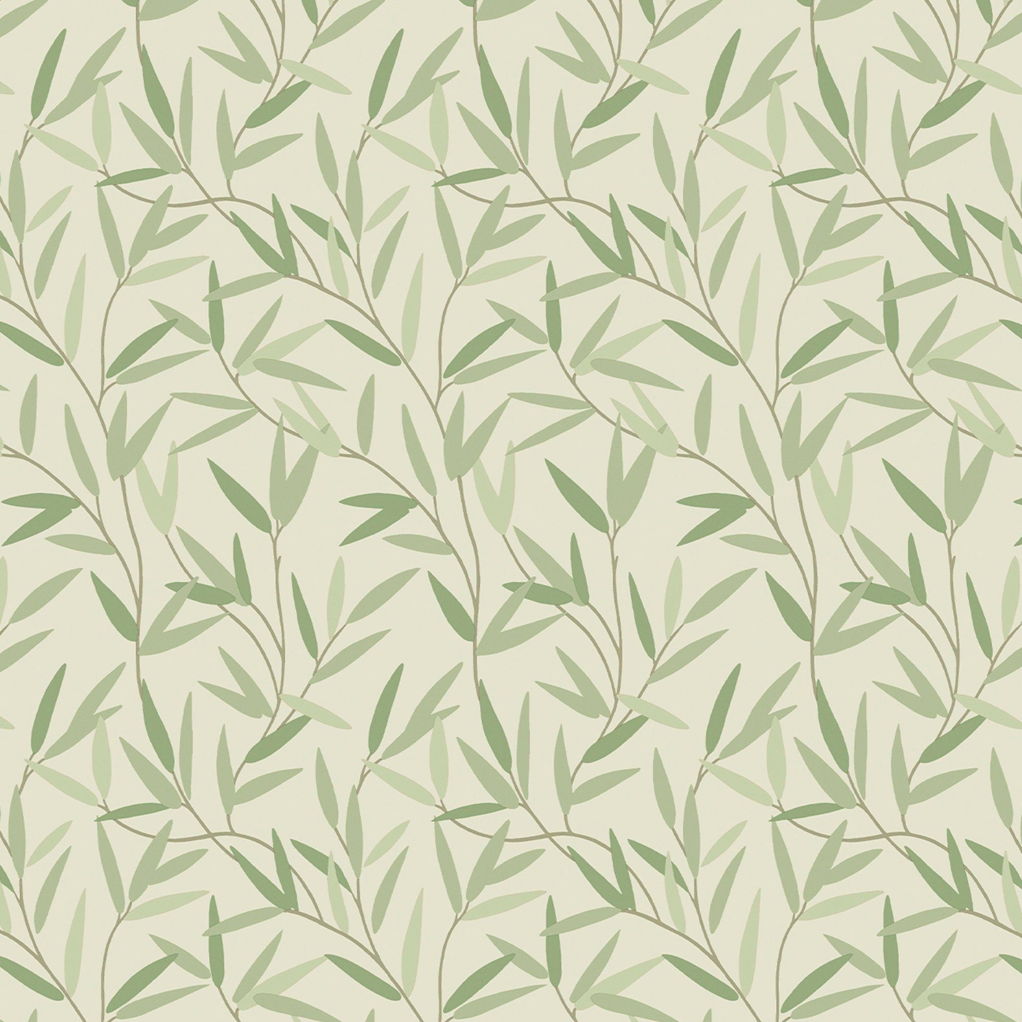 Meter gemustert, Leaf, mit FSC® Länge Vliestapete Willow lebhaftem Druck, zertifiziert, 10 ASHLEY LAURA grün