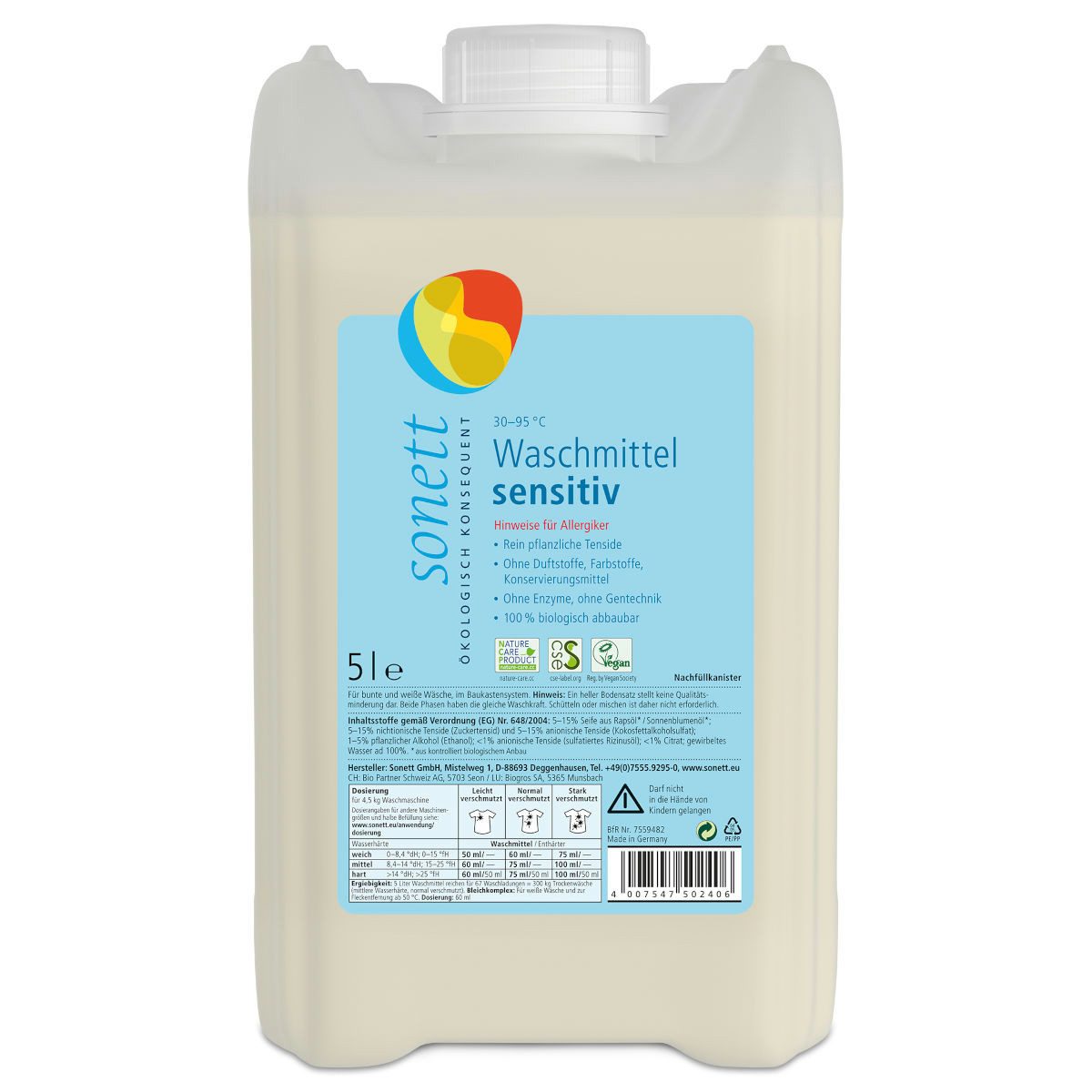 Sonett Sonett Waschmittel sensitiv Baustein I 5 Liter Vollwaschmittel