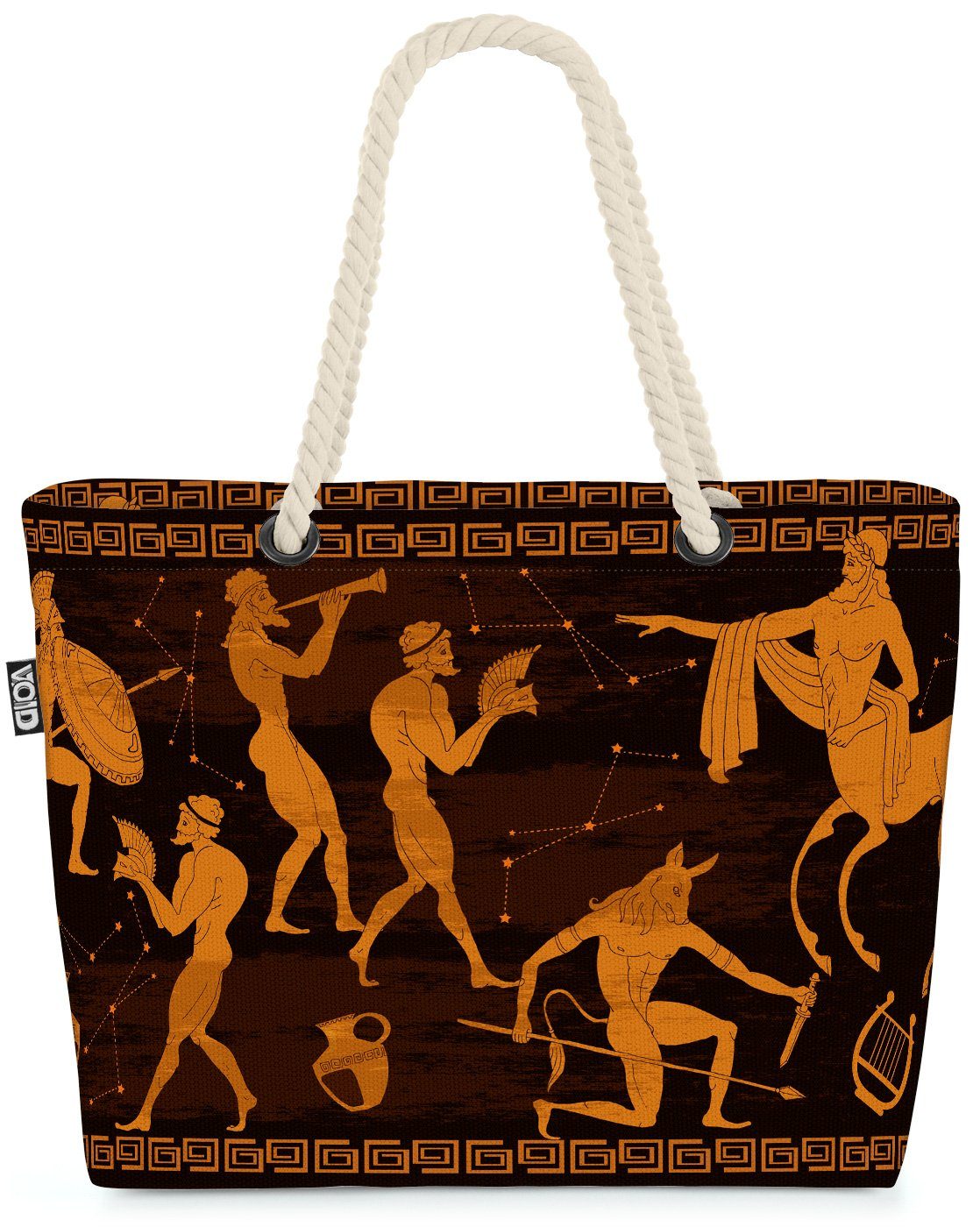 VOID Strandtasche (1-tlg), Griechische Malerei Beach Bag Griechenland Antike Vase Keramik Malerei Olymp | Strandtaschen