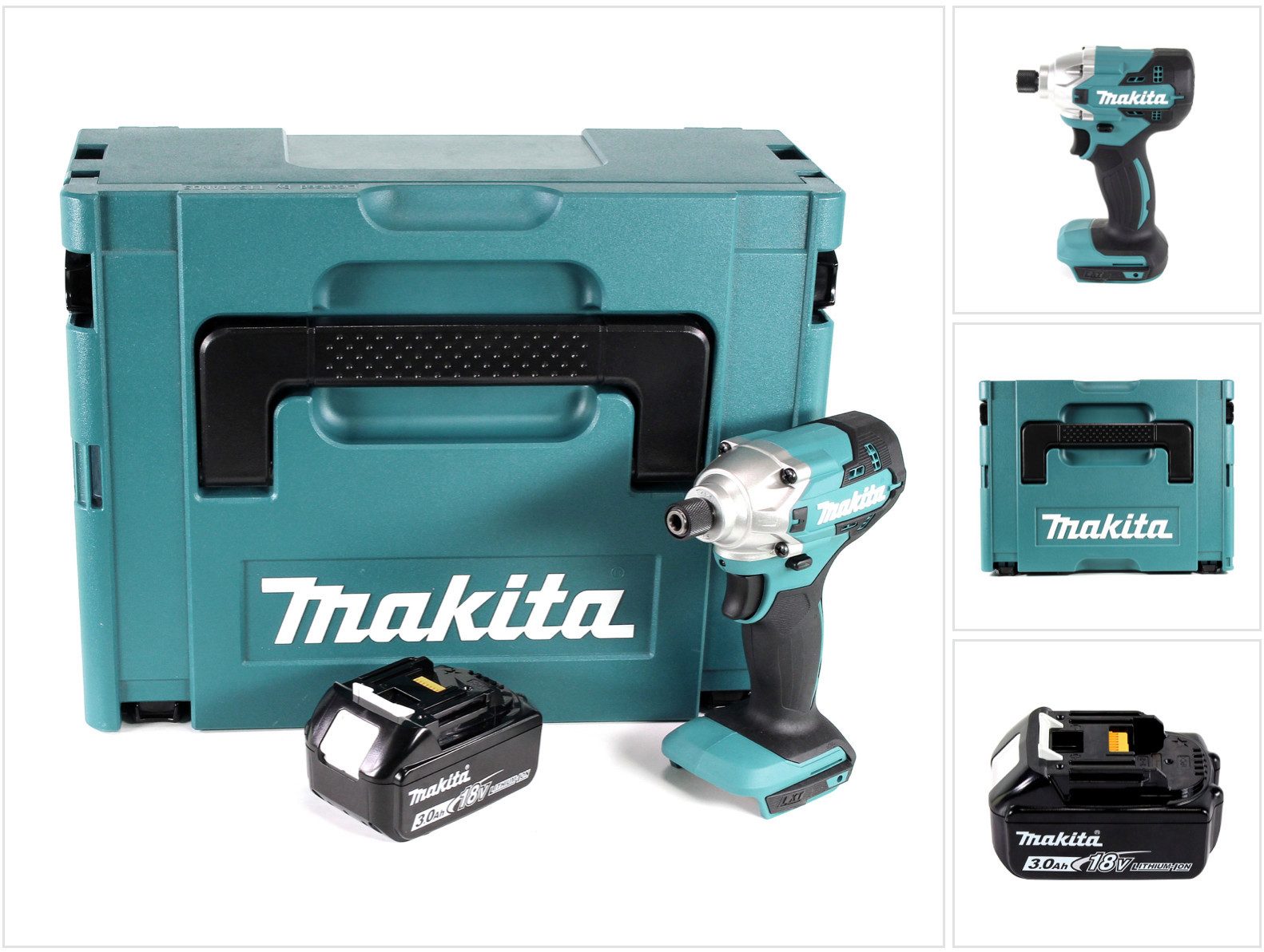 Makita Akku-Schlagschrauber DTD 156 F1J Akku Schlagschrauber 18V 155Nm + 1x Akku 3,0Ah + Makpac