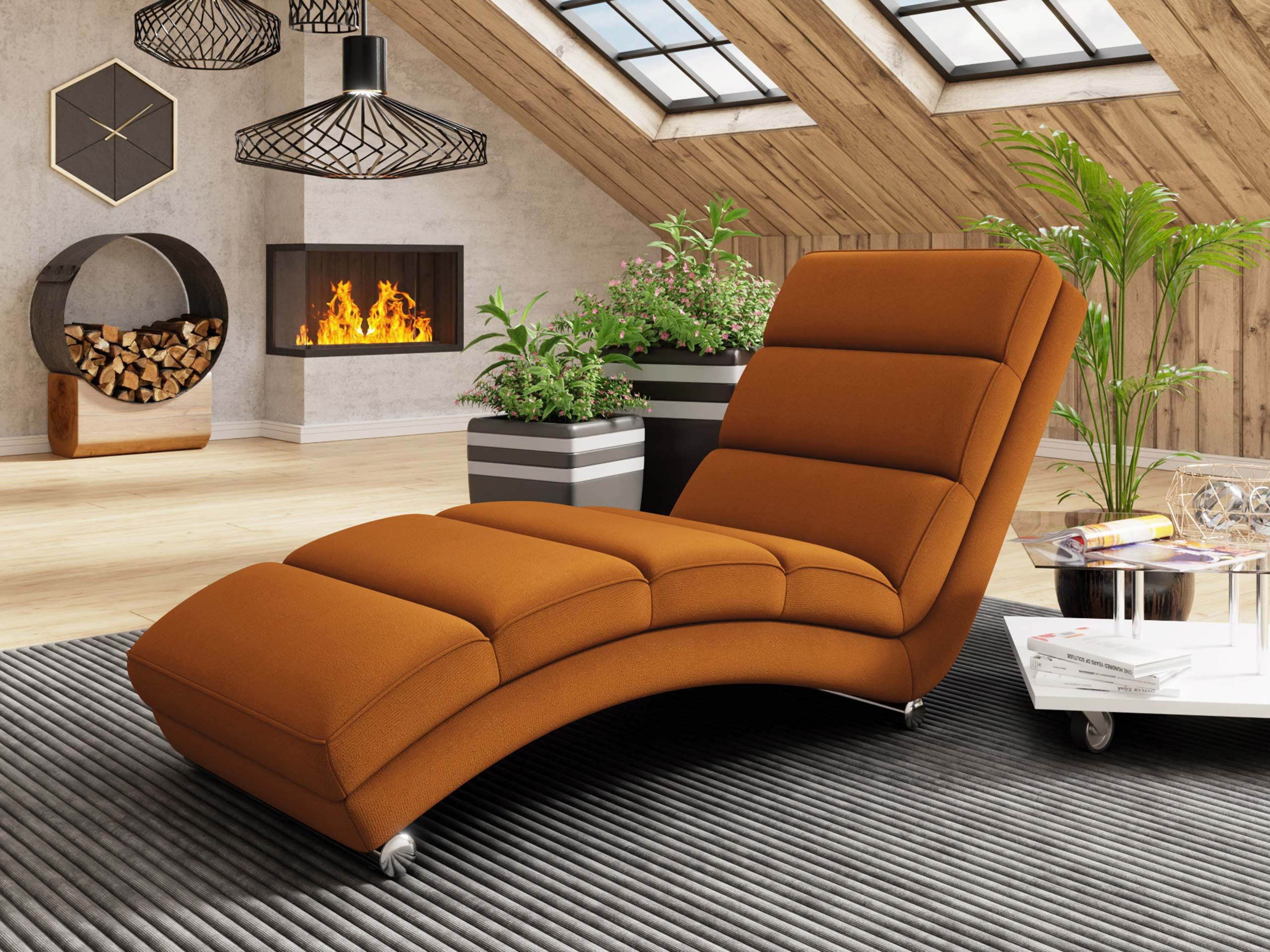 MIRJAN24 Sessel Holiday, mit verchromte Füße, 180x62x84 cm