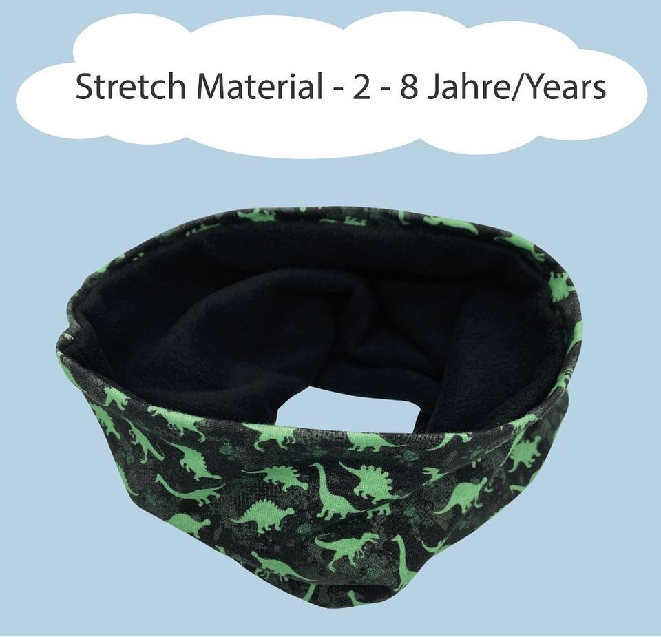 HECKBO Mütze & Schal Kinder Mütze & Loop-Schal Set Dino – Bild 5 von 5