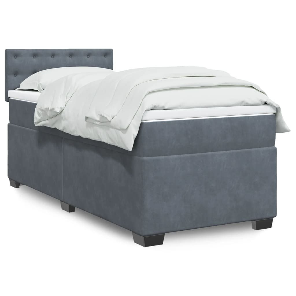 vidaXL Bett Boxspringbett mit Matratze Dunkelgrau günstig online kaufen