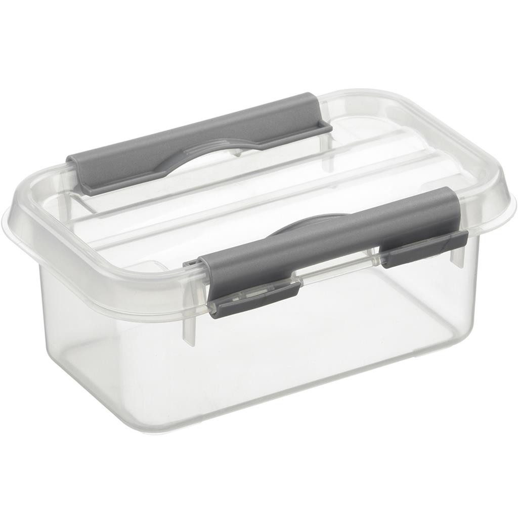 Sunware Aufbewahrungsbox Q-Line Box transparent/metall 0,5 Ltr, Zur Aufbewahrung von Lebensmitteln geeignet