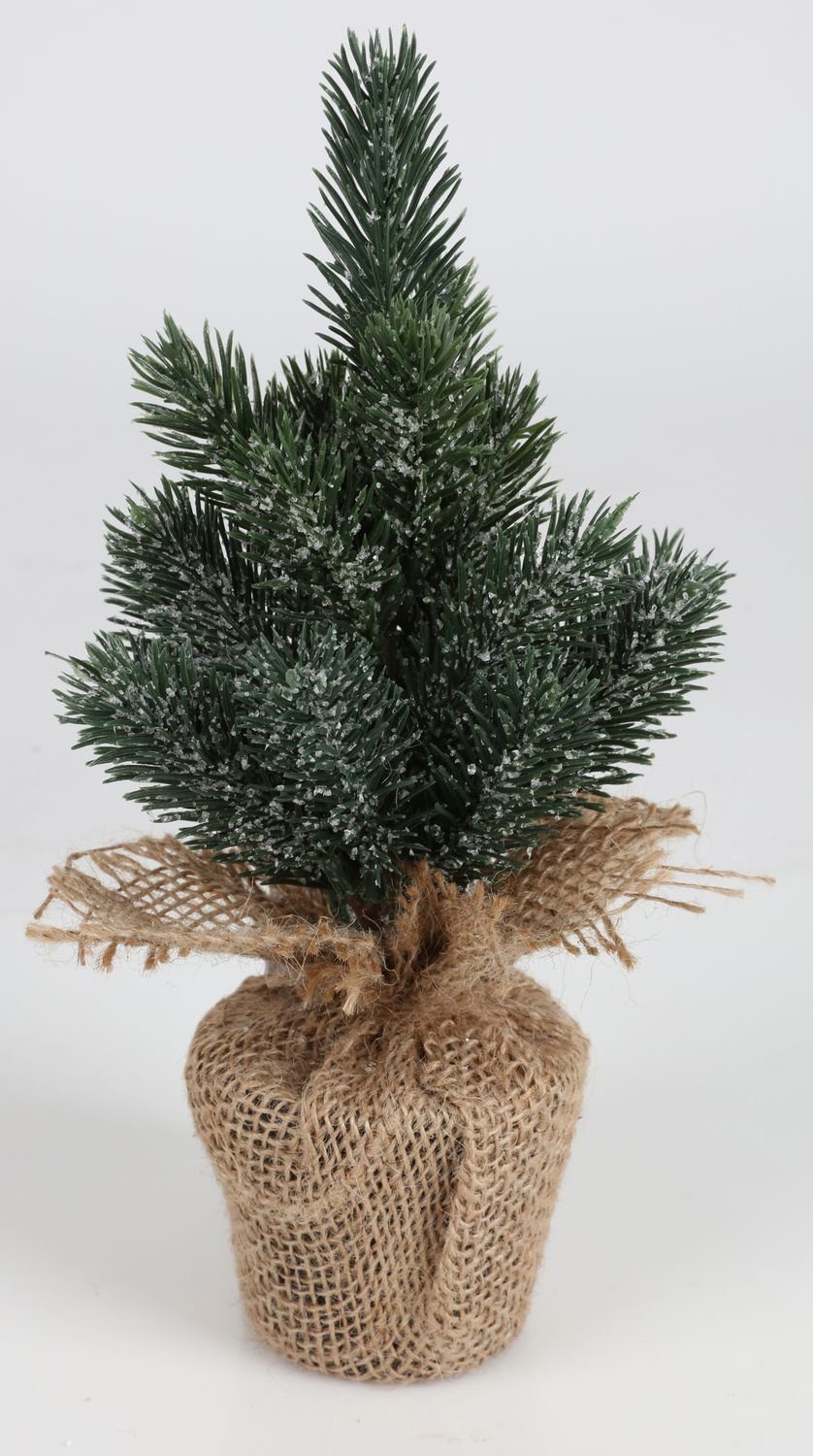 Kunstpflanze Deko 25cm künstlich, Topf Tannenbaum Mini im Mini Jute Tanne Deko BURI Tanne