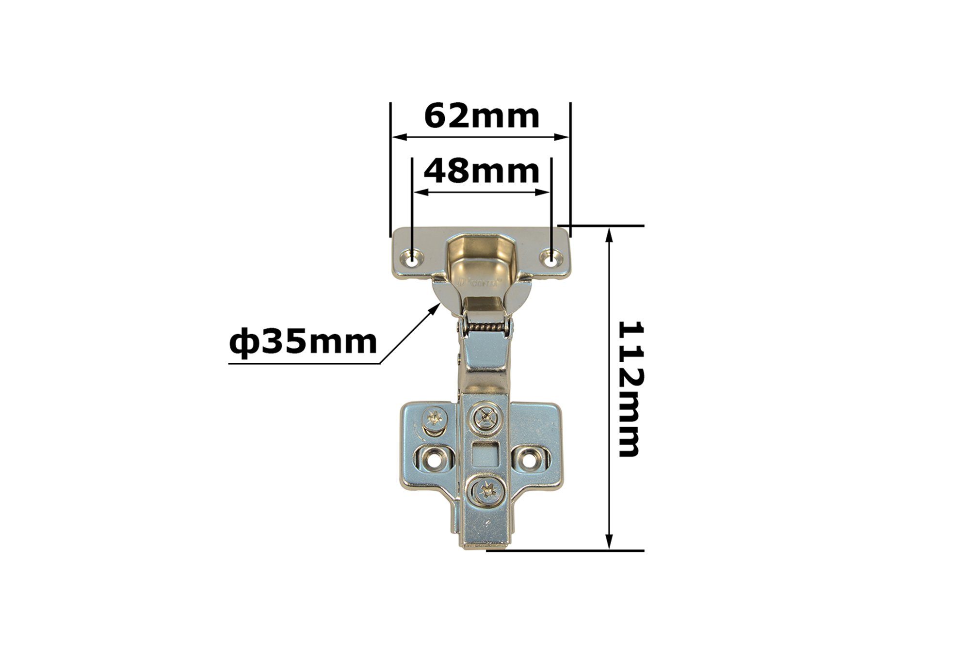 Mittelanschlag D'Conti Möbelbeschlag St) Scharnier Dämpfer (2 3D mit Topfscharniere hydraulisch