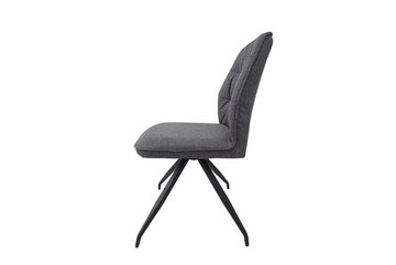 byLIVING Stuhl PEGGY (2er-Set, Webstoffbezug in grau, Metallgestell in schwarz), Hoher Komfort durch hochwertiger Polsterung