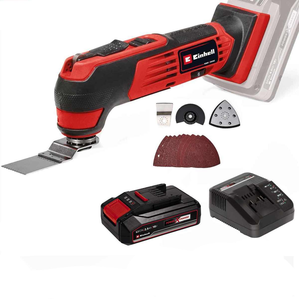 Einhell Akku-Multifunktionswerkzeug Multifunktionswerkzeug TE-MG 18/1 Li 18V Akku 2.5 Ah / Ladegerät