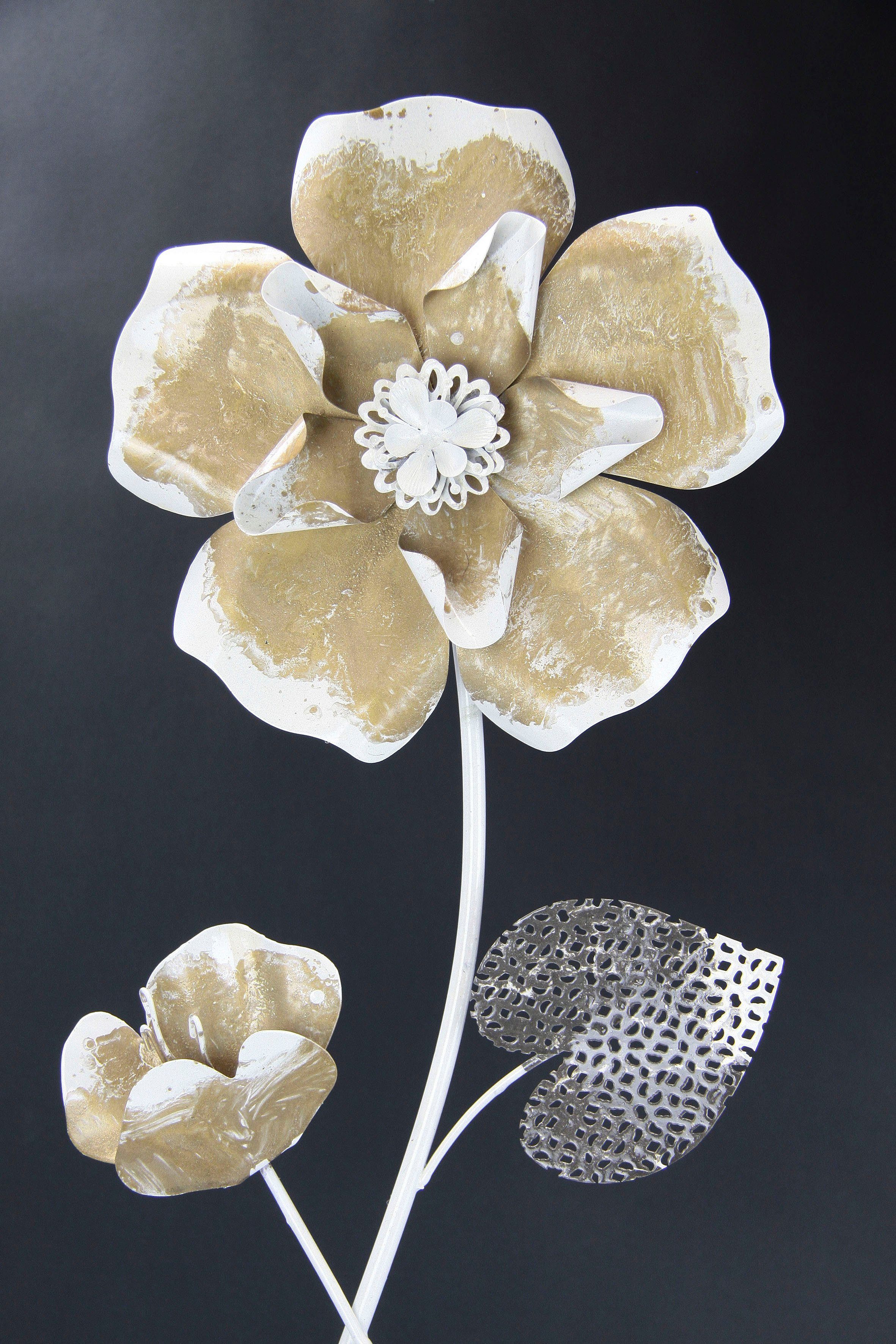 I.GE.A. Wandbild Metallbild Blumen, Wanddeko, Metall, Wandskulptur