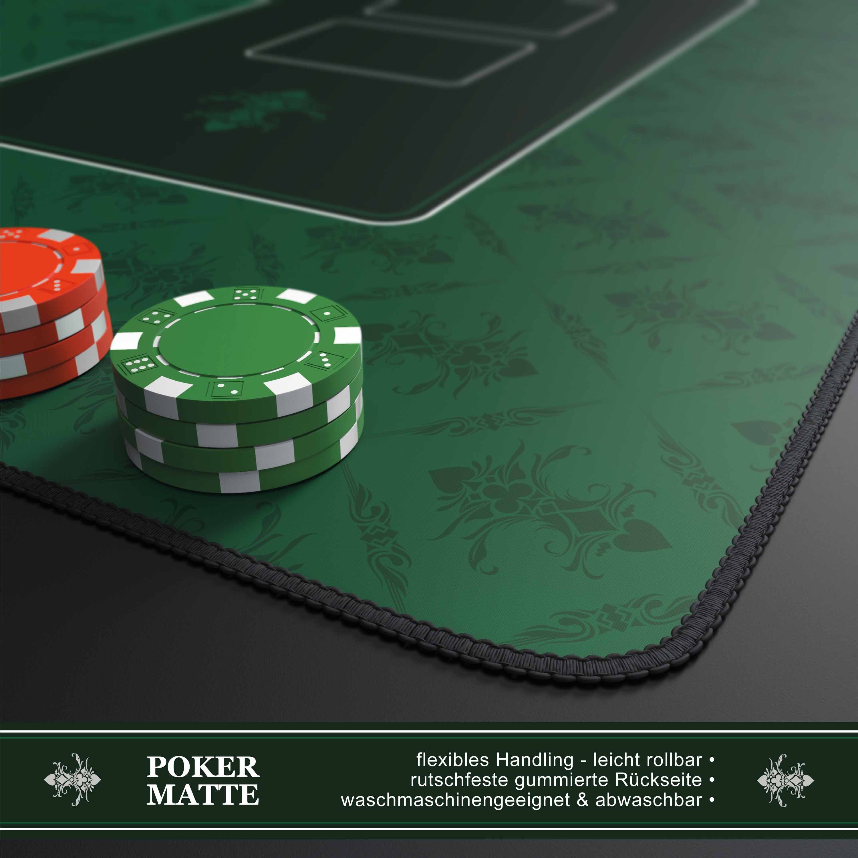 CSL Spieltisch XXL Profi Pokermatte 90 x 40cm, Tischauflage für Poker, Pokertisch Auflage, Gummiunterseite für stabilen Halt, abwaschbar – Bild 5 von 5