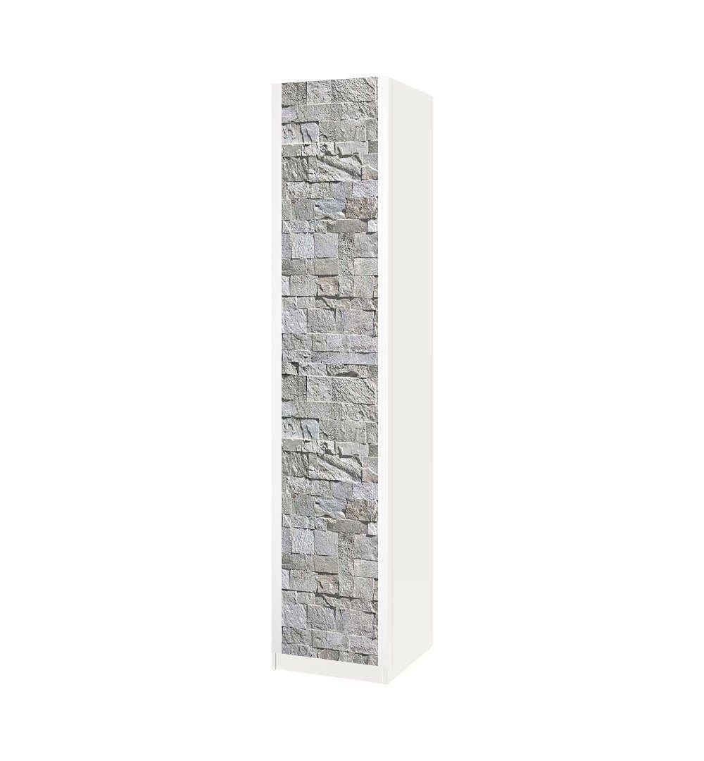 MyMaxxi Möbelfolie Schrankaufkleber Pax Steinwand hellgrau Klebefolie Möbelfolie Folie, (Steinwand hellgrau, 1St.}, Ein Aufkleber je Schranktür), Selbstklebend