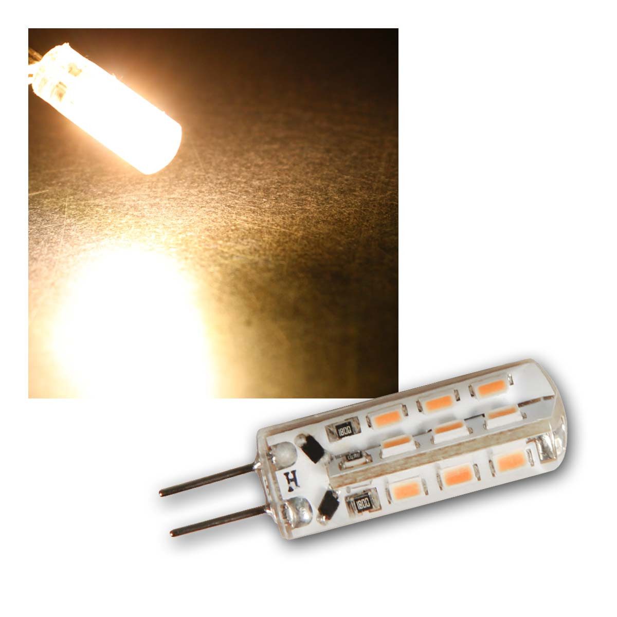 McShine LED-Leuchtmittel G4 LED Birne "Silicia" warmweiß 120lm 360° 12V, warmweiß