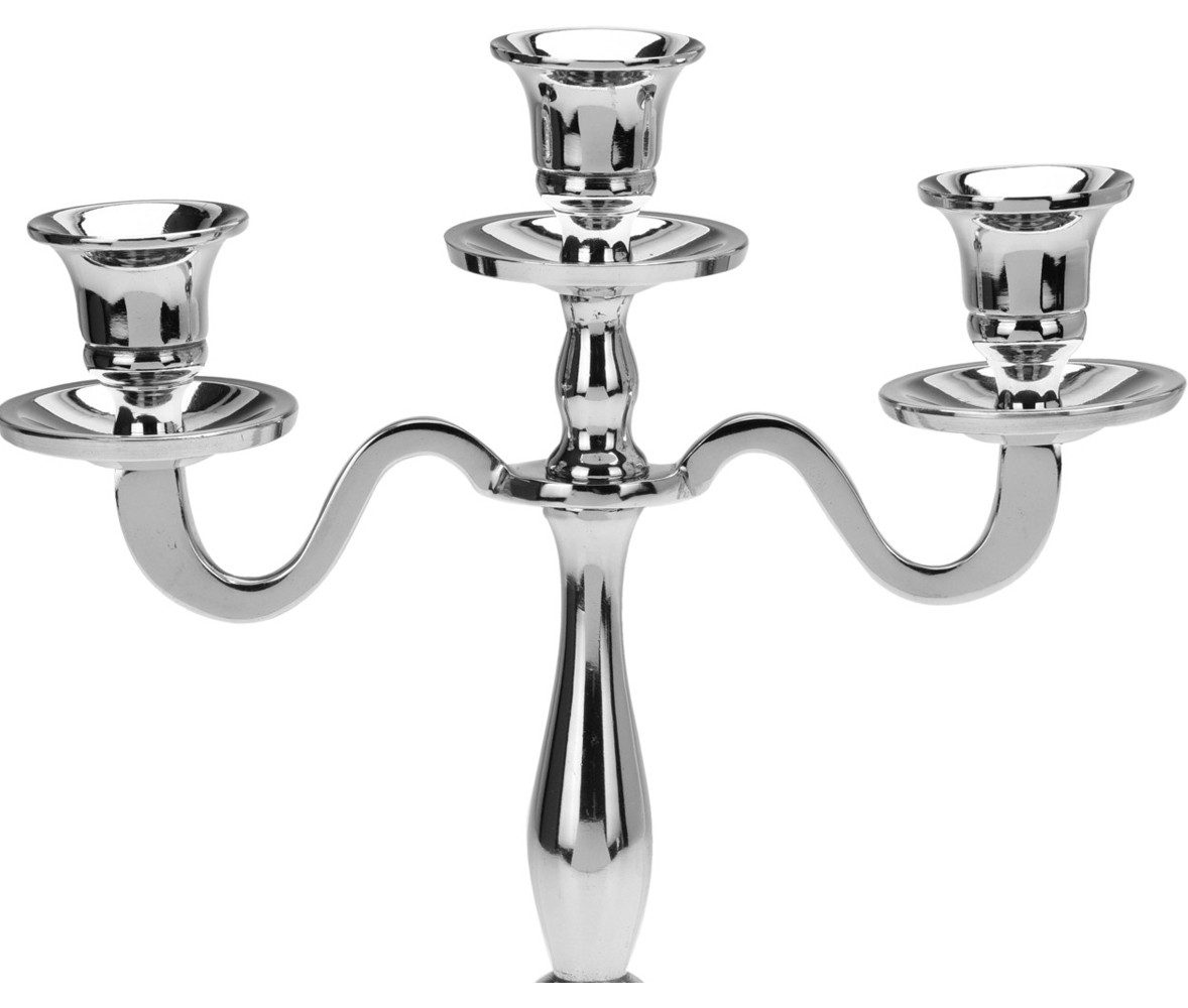 Mojawo Laterne Eleganter 3-armiger Kerzenständer Kerzenhalter Metall Silber günstig online kaufen