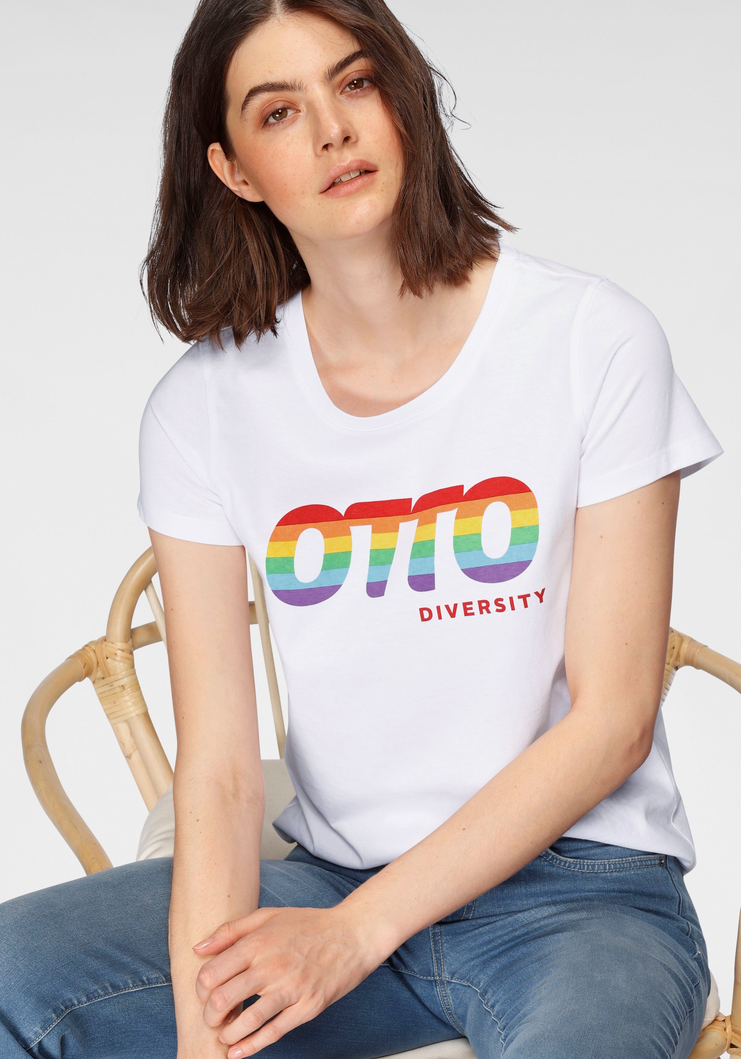 OTTO T-Shirt »OTTO Logo Regenbogen Pride Edition« aus zertifizierter  Bio-Baumwolle mit LOGO-Druck online kaufen | OTTO