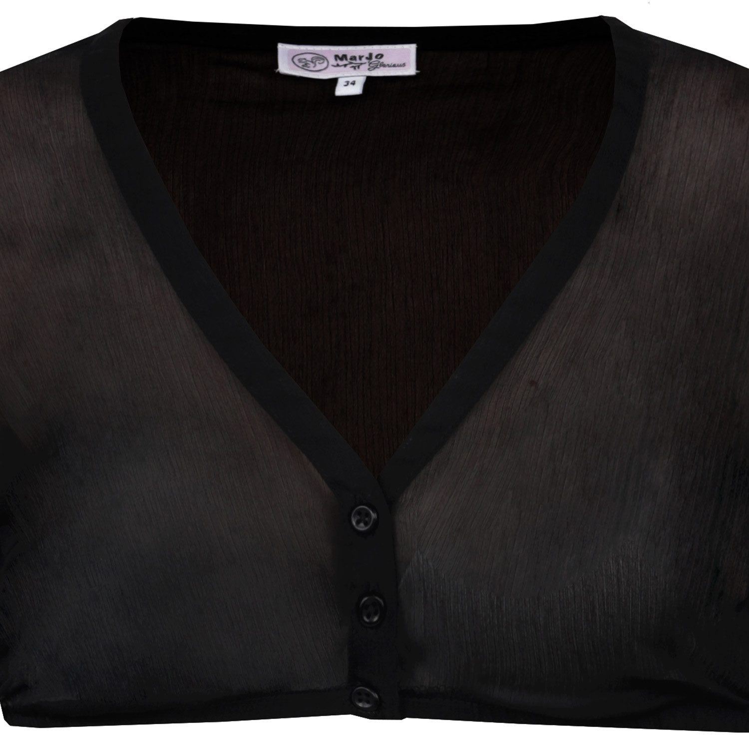 MarJo Dirndlbluse MarJo Trachten 'Arnstein' Langarm, Schwarz