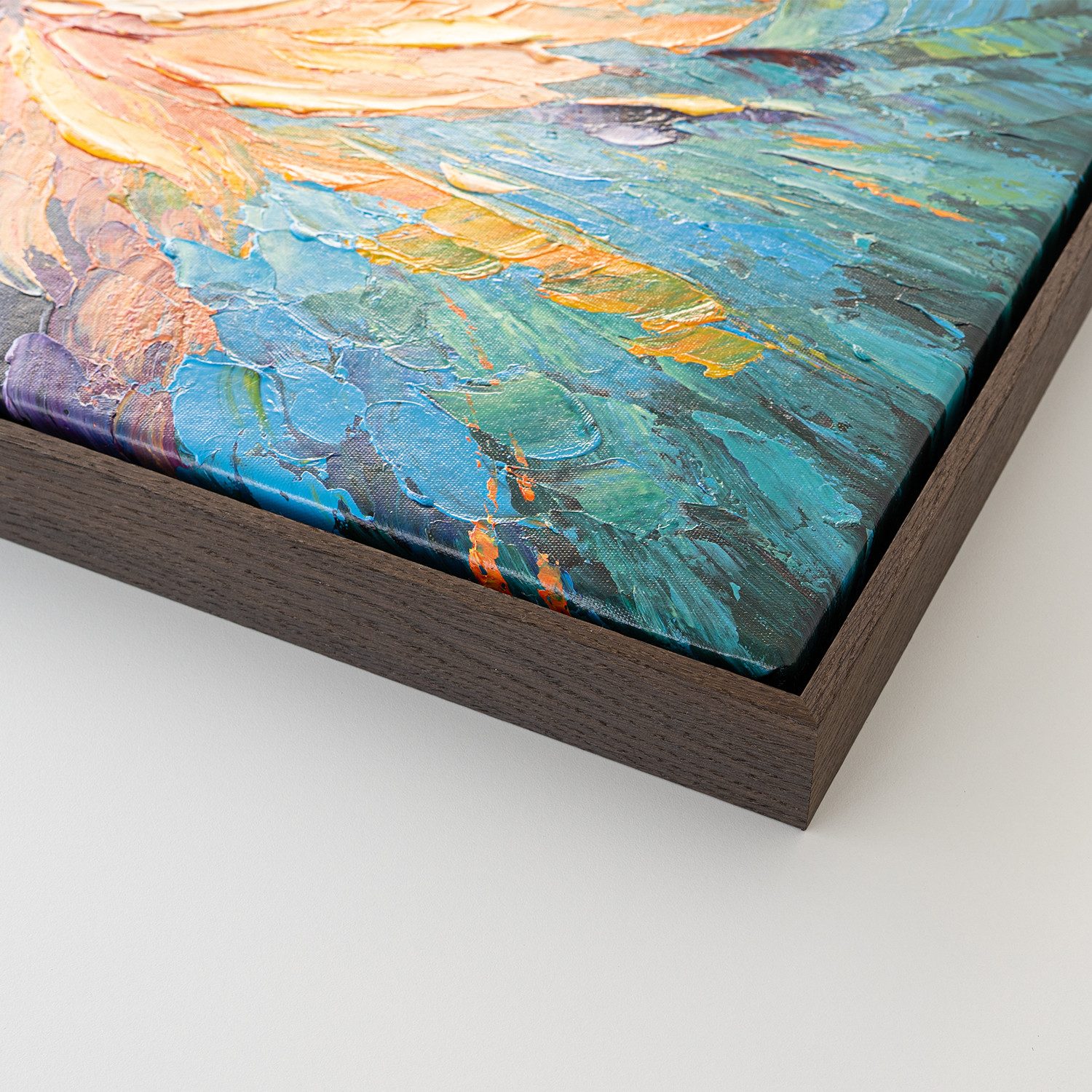 AUREDAS Gemälde "Tanz der Farben", Gemälde, 140x70cm, ohne Rahmen, Abstrakt, Blüte, Gemälde mit Strukturpaste und Acrylfarbe, Panorama Format