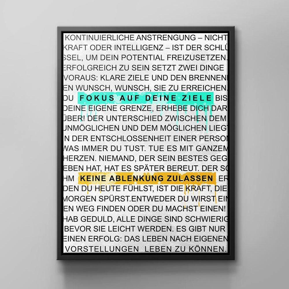 Wandbild Lebensenergie Motivation Leinwandbild, für & pure DOTCOMCANVAS® schwarzer Rahmen von