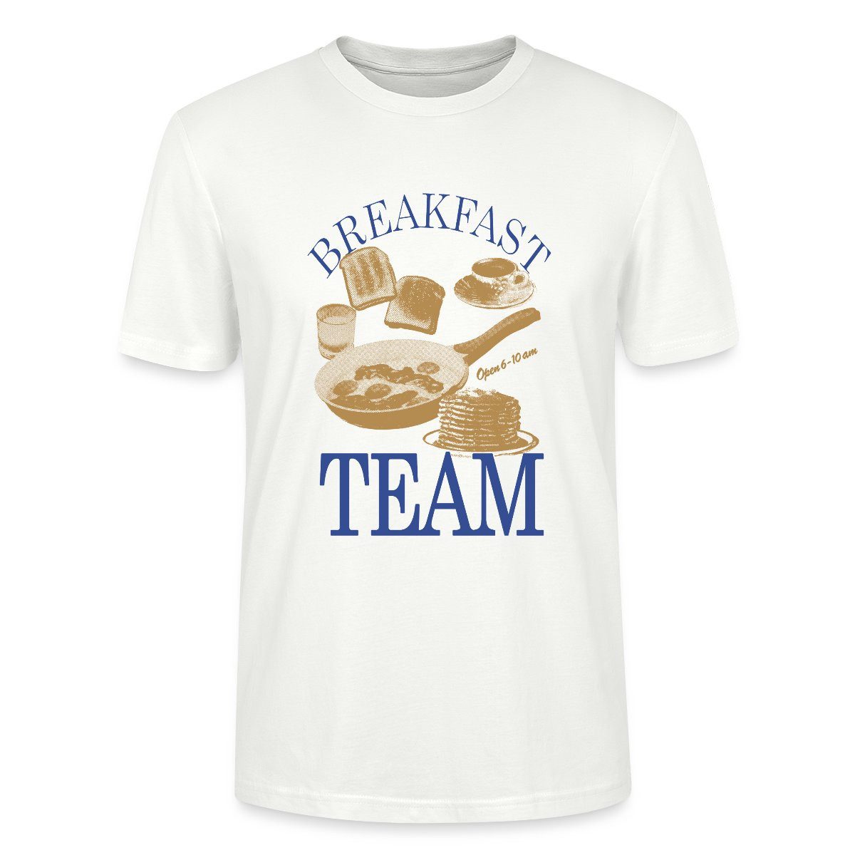T-Shirt Breakfast Team – Retro Frühstücks-Motiv Unisex Bio T-Shirt