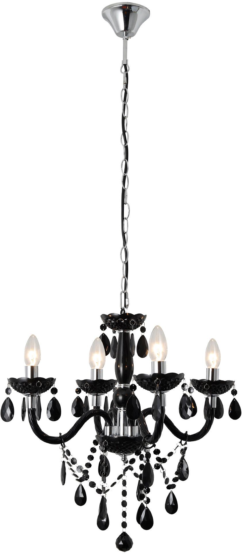 SalesFever Kronleuchter Matteo, ohne Leuchtmittel, 4 Flammen aus Acryl-Glas