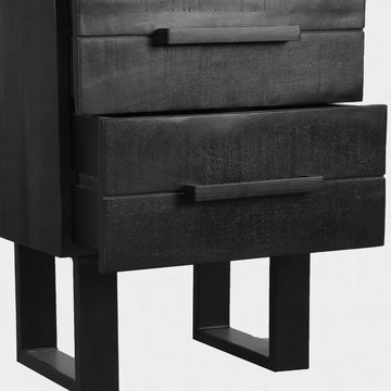 RINGO-Living Kommode Kommode Keilani mit 3 Schubladen in Schwarz aus Mangoholz 1620x330x330, Möbel