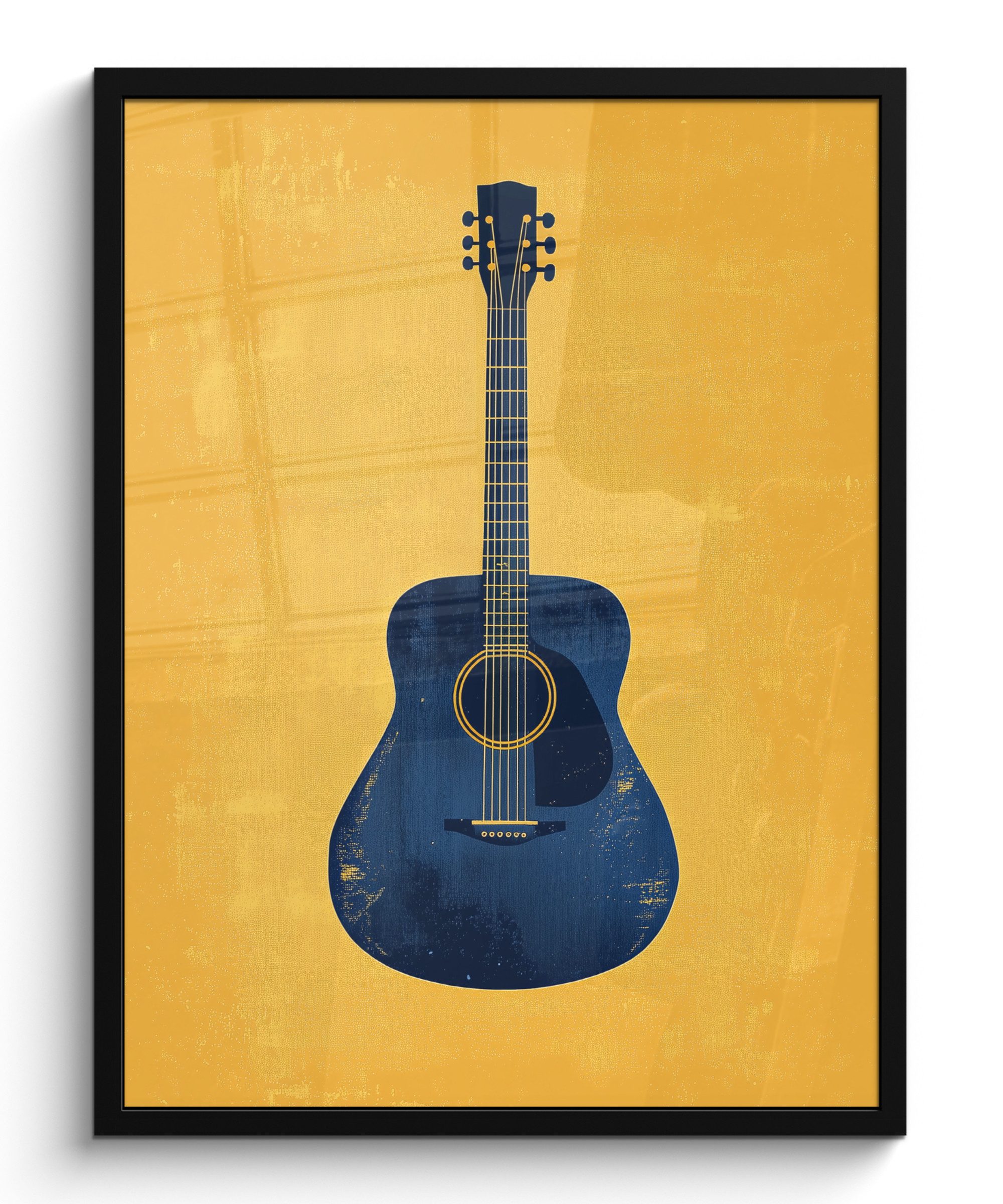Poster Gitarre - Akustisch - Gelb - Minimalistisch