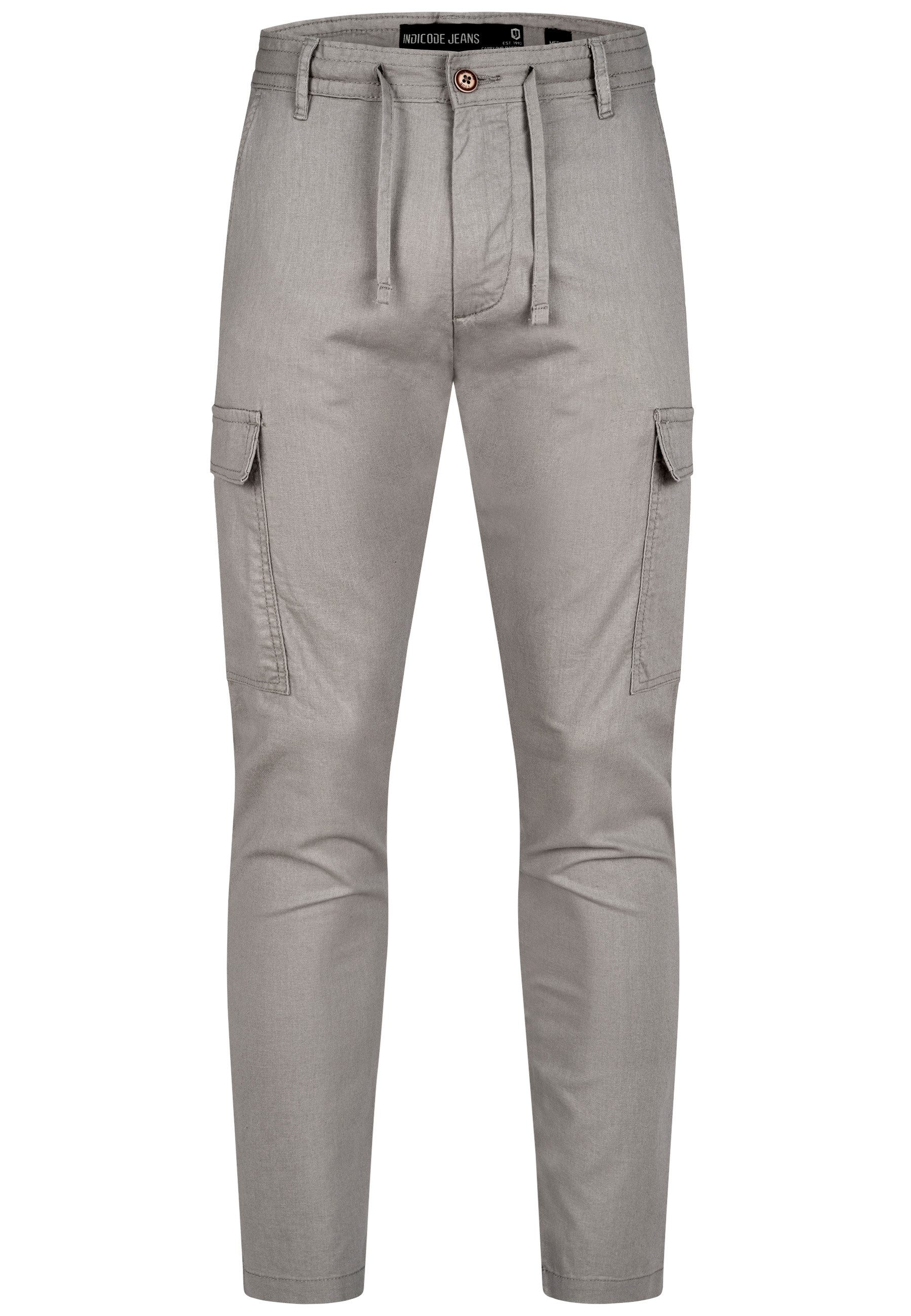 Indicode Leinenhose Herren Leonardo Sommerhose Leinen Herrenhose mit aufges günstig online kaufen