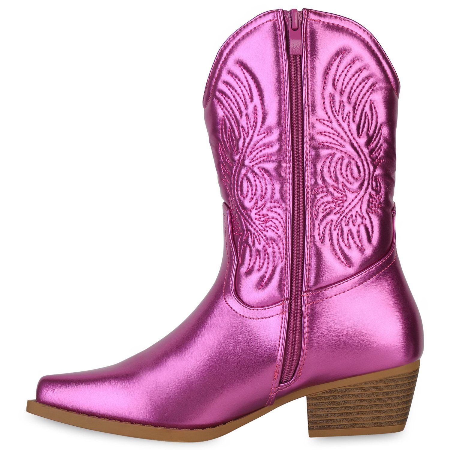 Metallic Fuchsia Cowboy 840254 VAN HILL Boots Schuhe