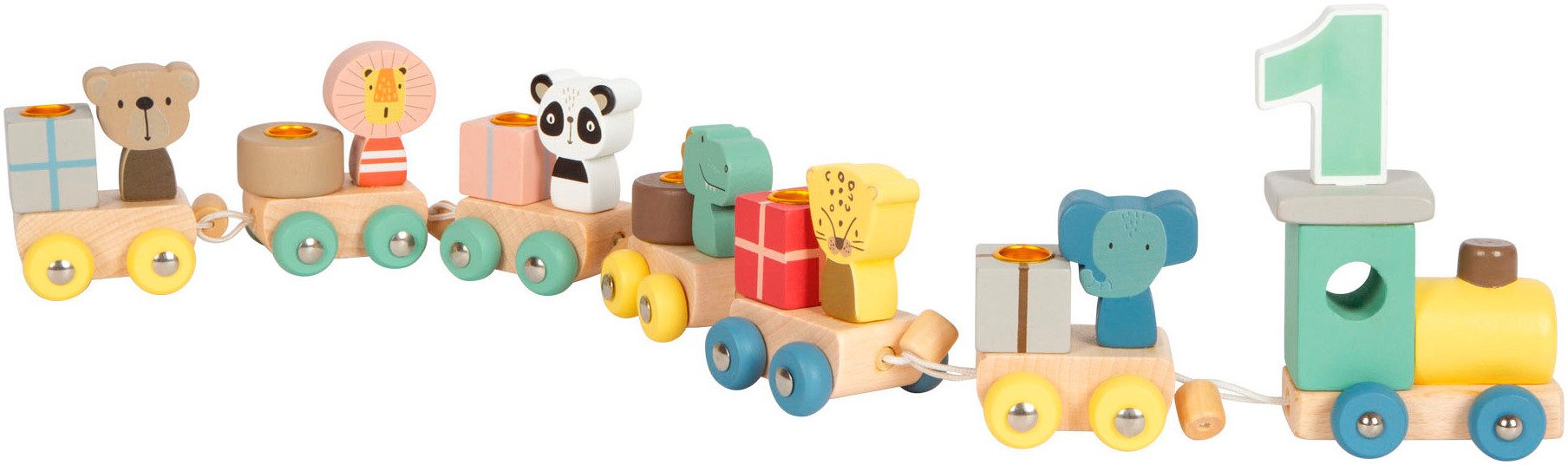 Small Foot Spielzeug-Eisenbahn Geburtstagszug mit Tieren günstig online kaufen