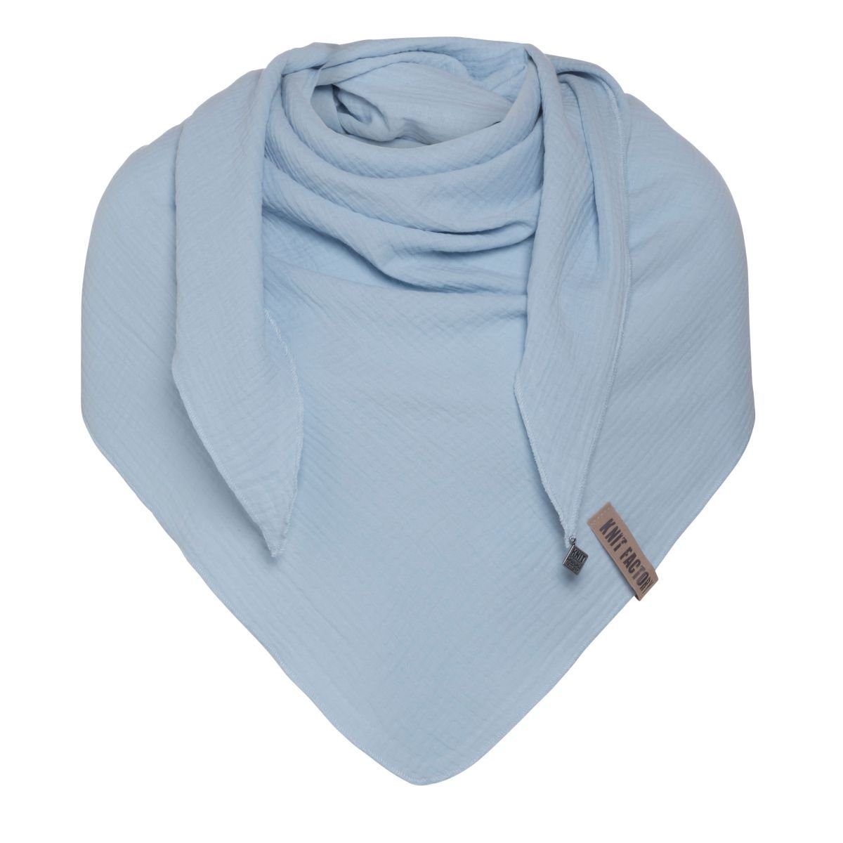 Knit Factory Schal Knit Factory Liv DreiecksSchal 190x85 cm Glatt Hellblau, günstig online kaufen