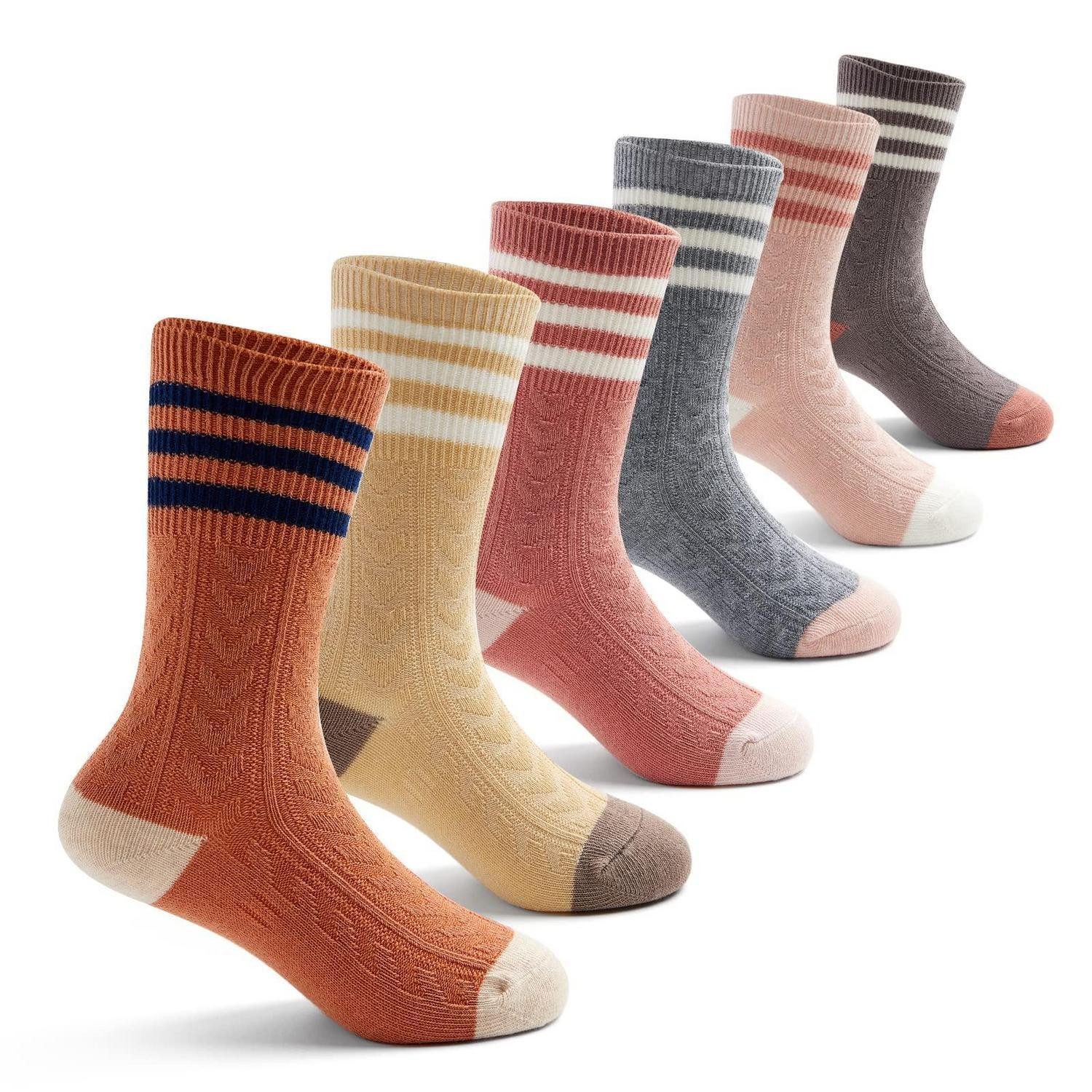 LuxusKollektion Kuschelsocken Socken Kinder Baumwolle 6 Paar Cartoon Tiere Nahtlos 5-7 Jahre