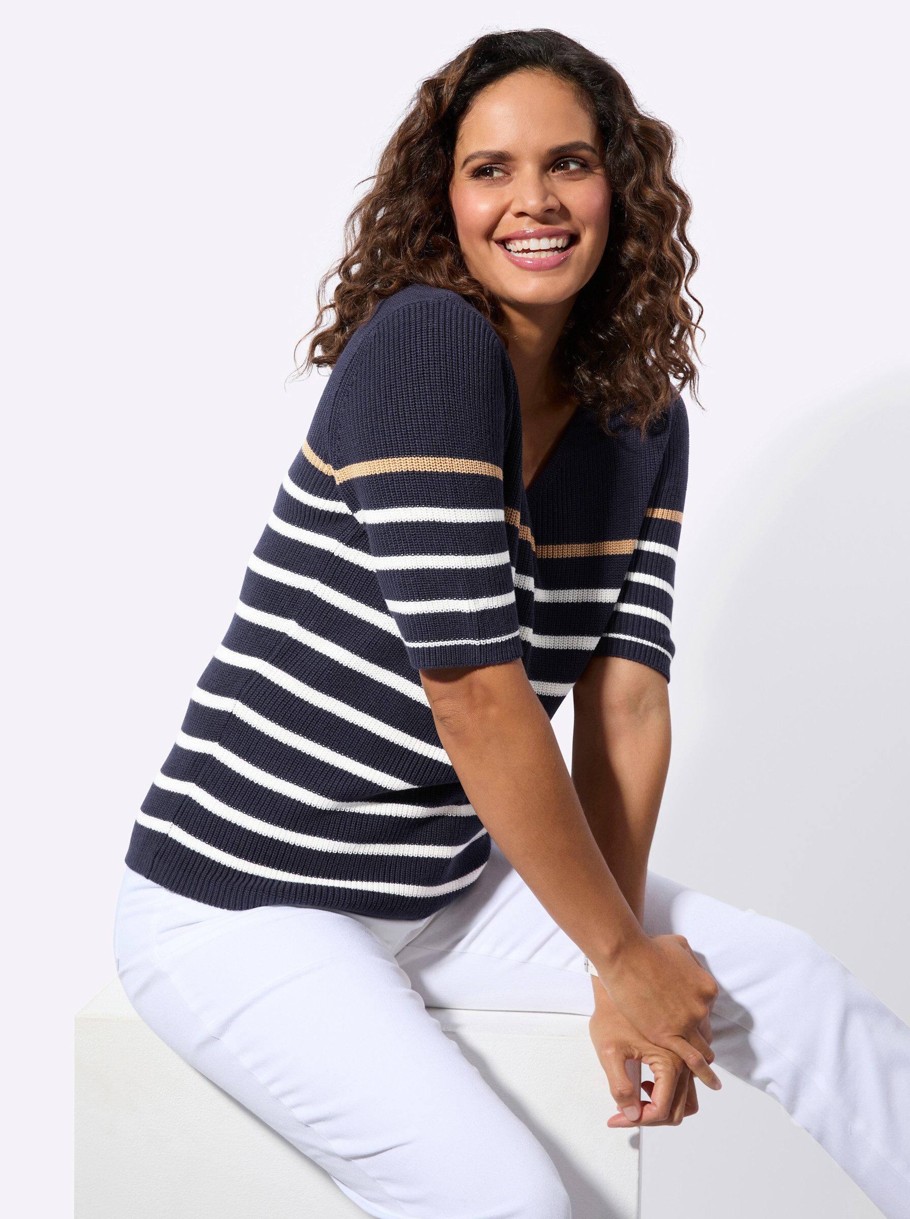 Witt Strickpullover Kurzarm-Pullover Kurzarm