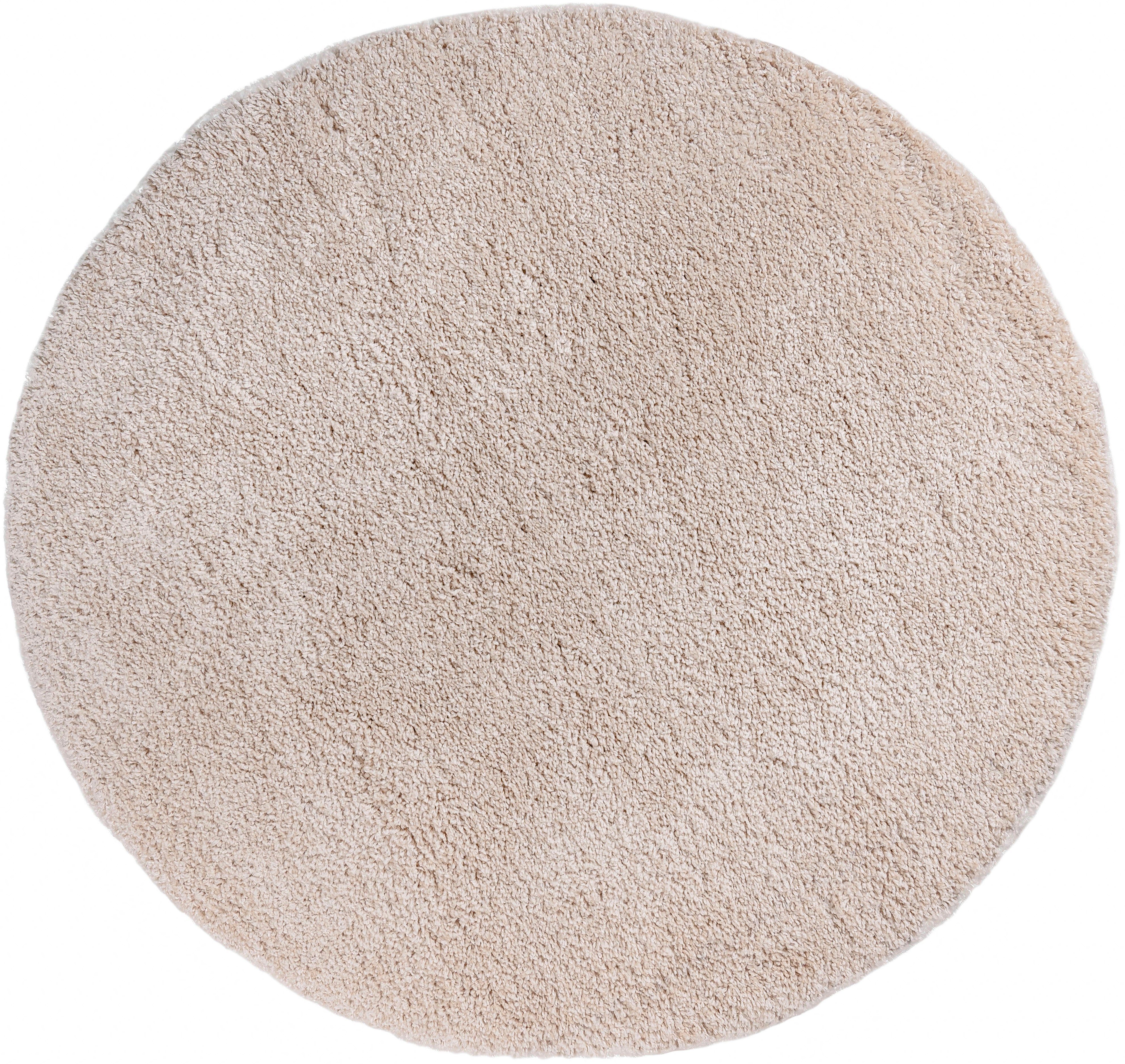 Teppich Shaggy 30, Home affaire, rund, Höhe: 30 mm, Teppich in Uni-Farben, besonders weich und kuschelig sand