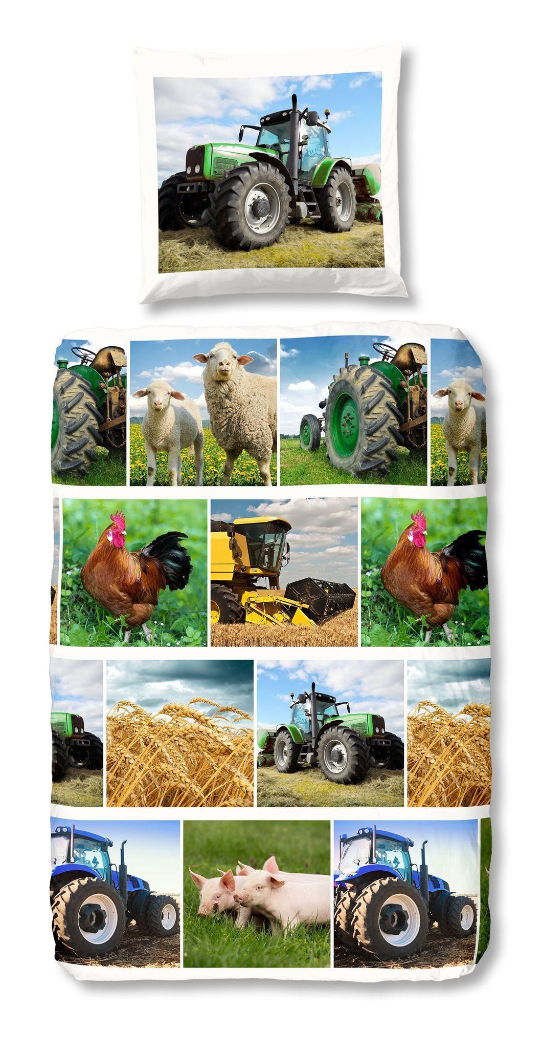 JACK Kinderbettwäsche 135x200cm Bauernhof Landwirtschaft Traktor Tiere, Ren günstig online kaufen
