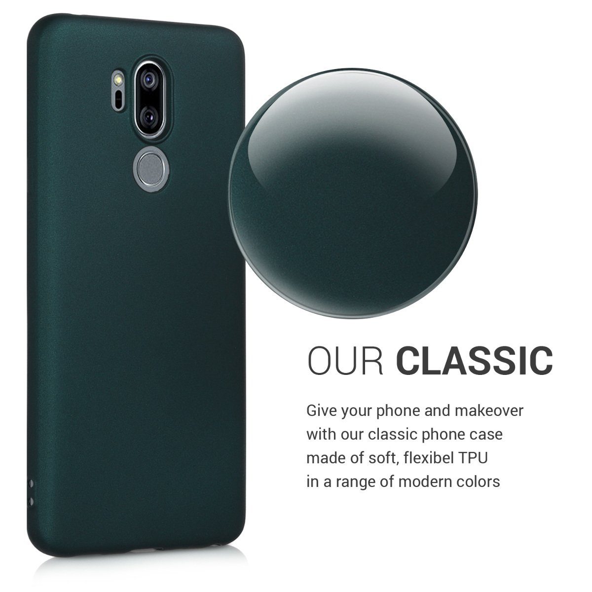 kwmobile Handyhülle Handyhülle für LG G7 ThinQ / Fit / One Hülle, Silikon Case metallisch schimmernd - Schutzhülle Cover