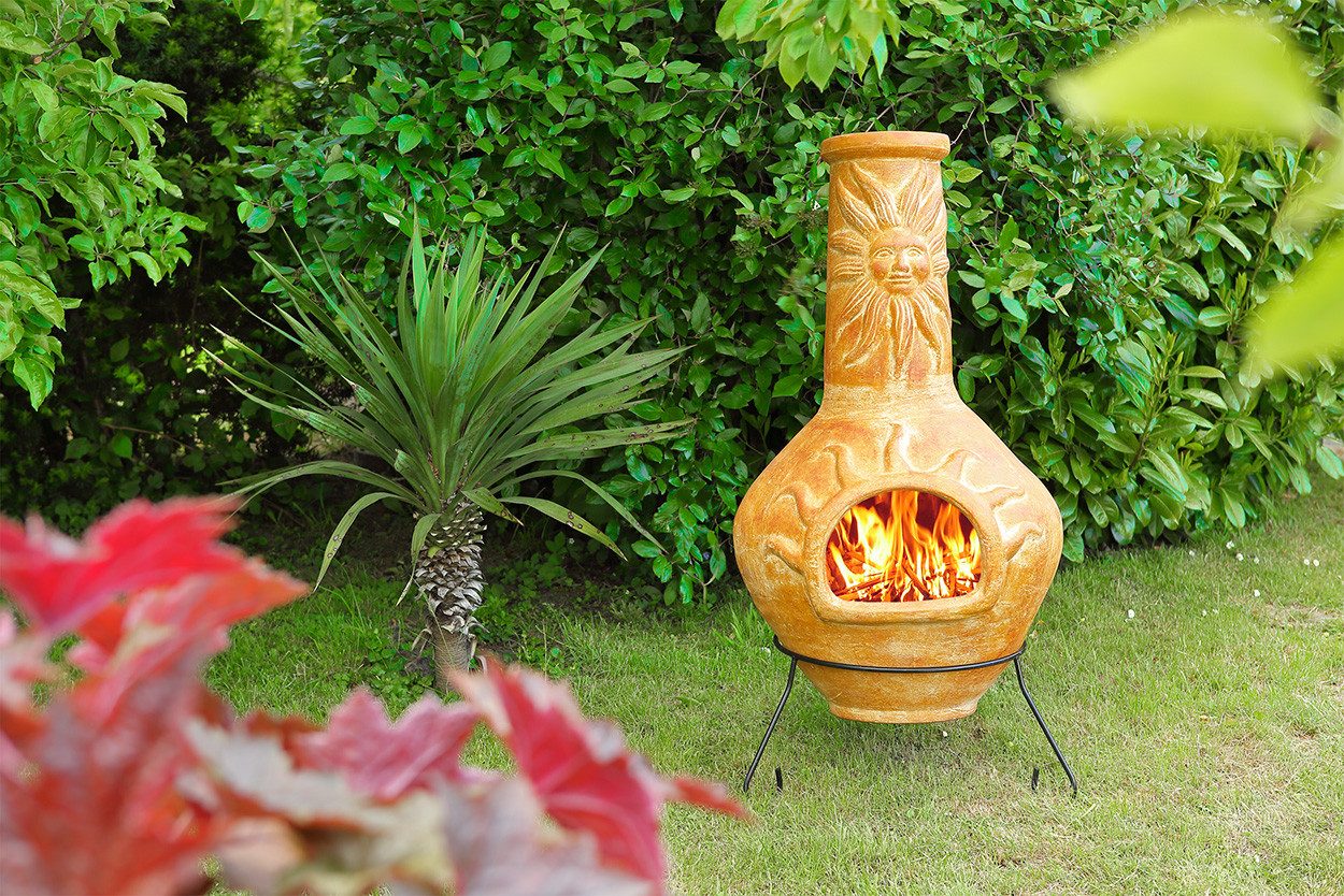 1a Direktimport Feuerstelle Großer Mexico Terrassenofen Aztekenofen Inkaofen aus Ton - Original me, Das Original aus Mexiko - für viele Jahre Lagerfeueratmosphäre