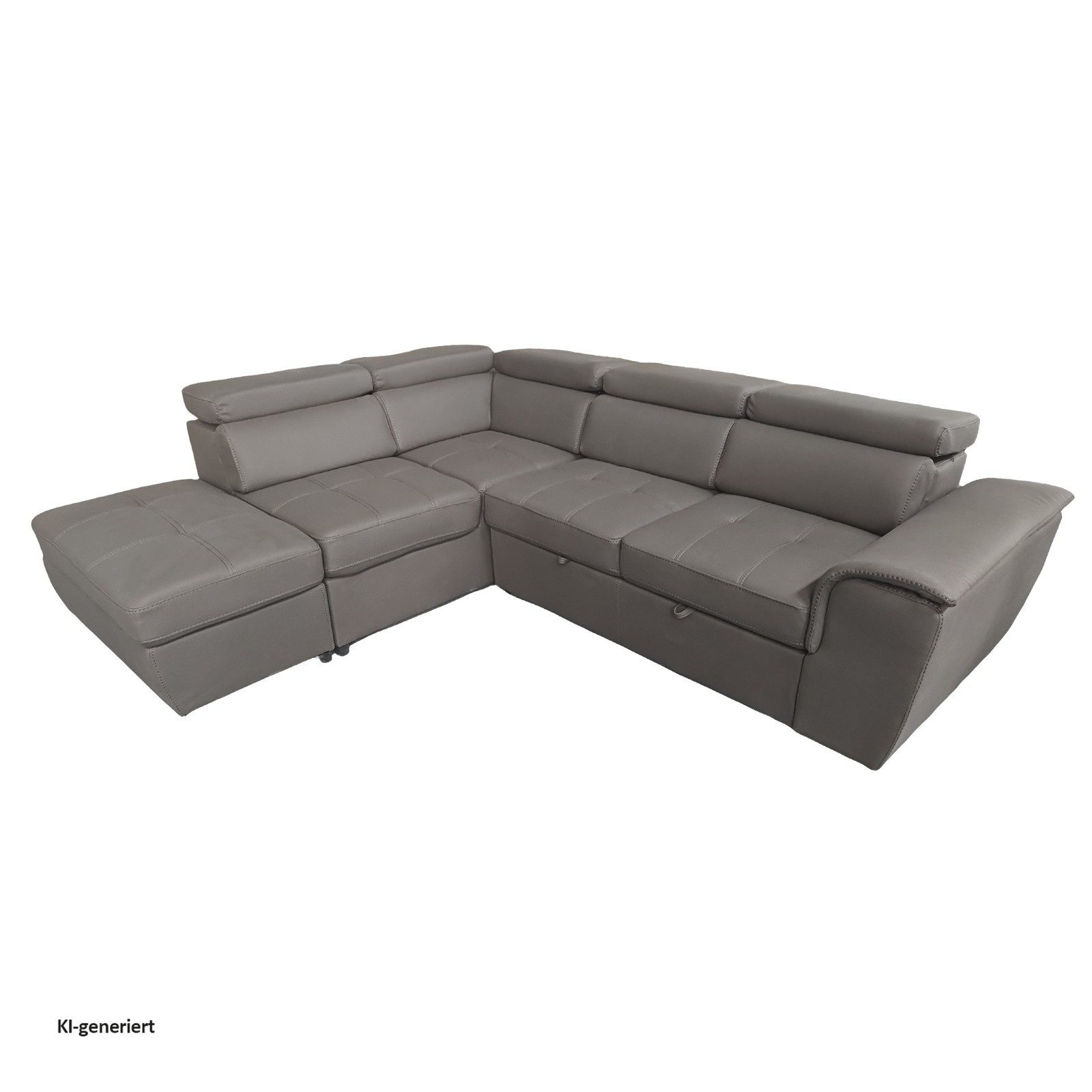 HTI-Living Polsterecke Couch Sandy mit Ottomane links Grau, Stück 1 Teile, Polsterecke mit Bettfunktion und Stauraum Sofa