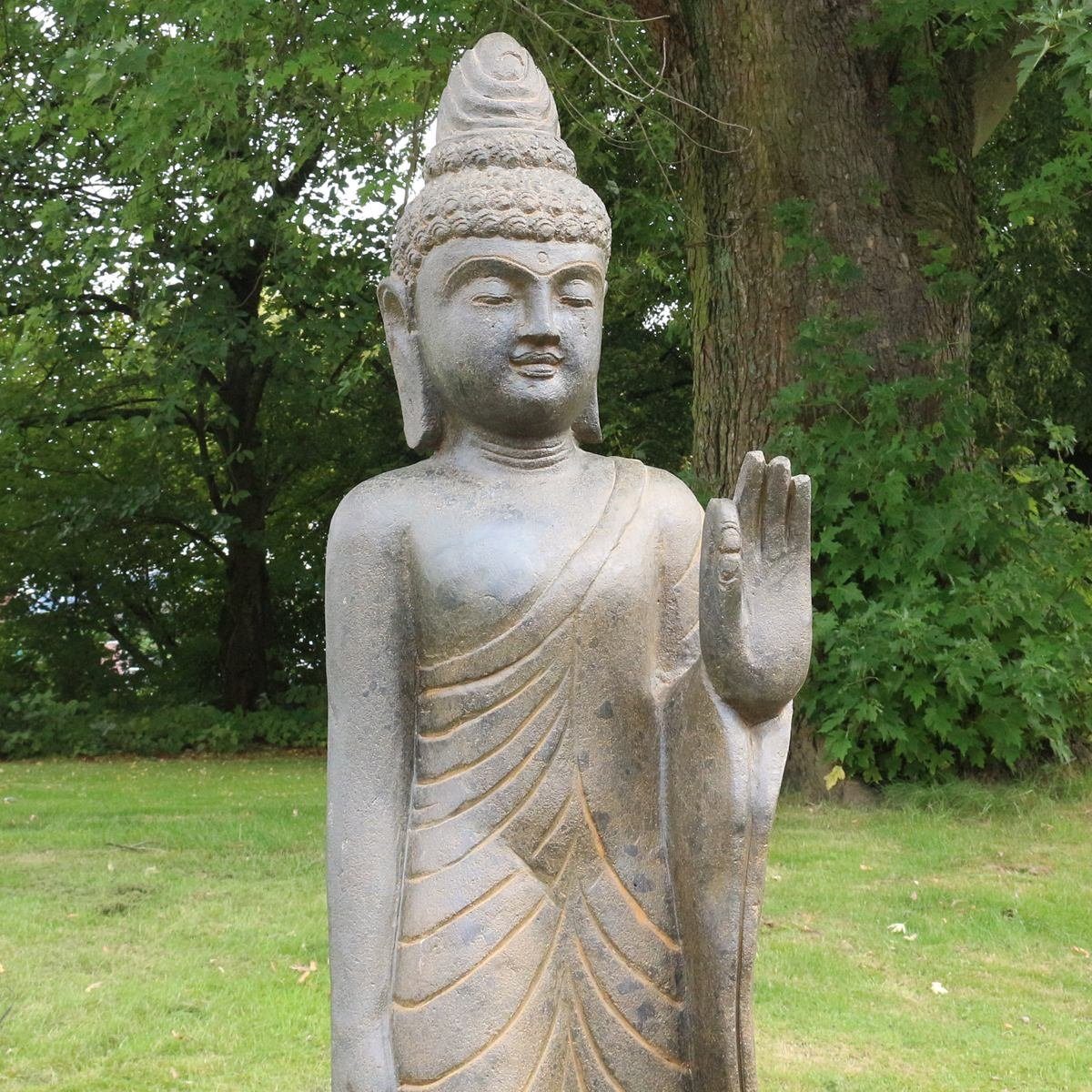 Hand in im Herstellung Dekofigur St), 175 Antik cm Oriental Ursprungsland stehend traditionelle Figur Greenstone Steinfigur up Buddha (1 Handarbeit Galerie